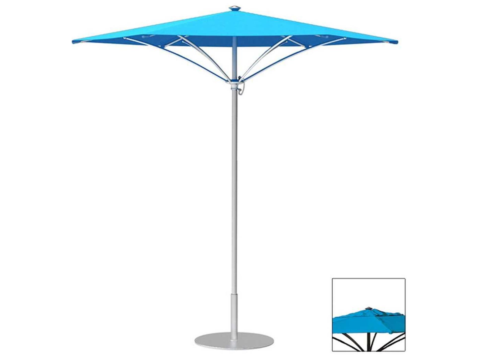 Tropitone Trace Aluminum 8 Foot Hexagon Manual Lift Outdoor Umbrella with Vent