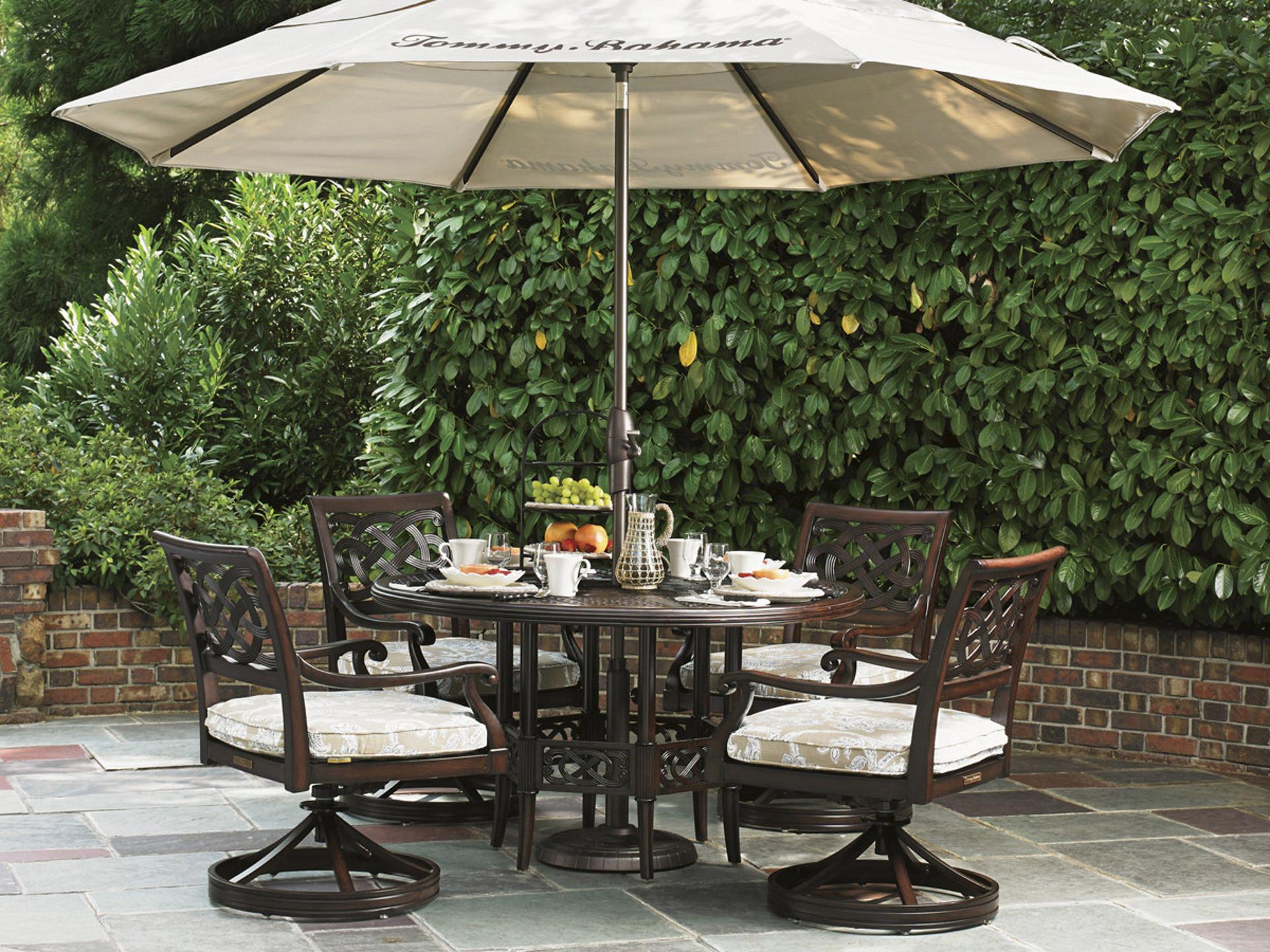Tommy Bahama Outdoor Black Sands Cast Aluminum Dining Set