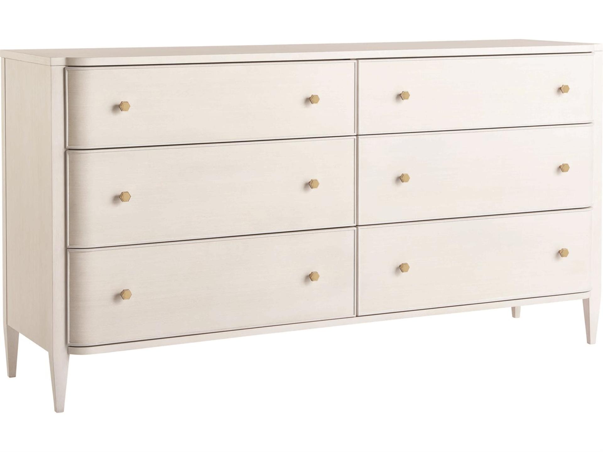 Universal Furniture Miranda Kerr Chelsea 6-Drawers White Solid Wood Double Dresser
