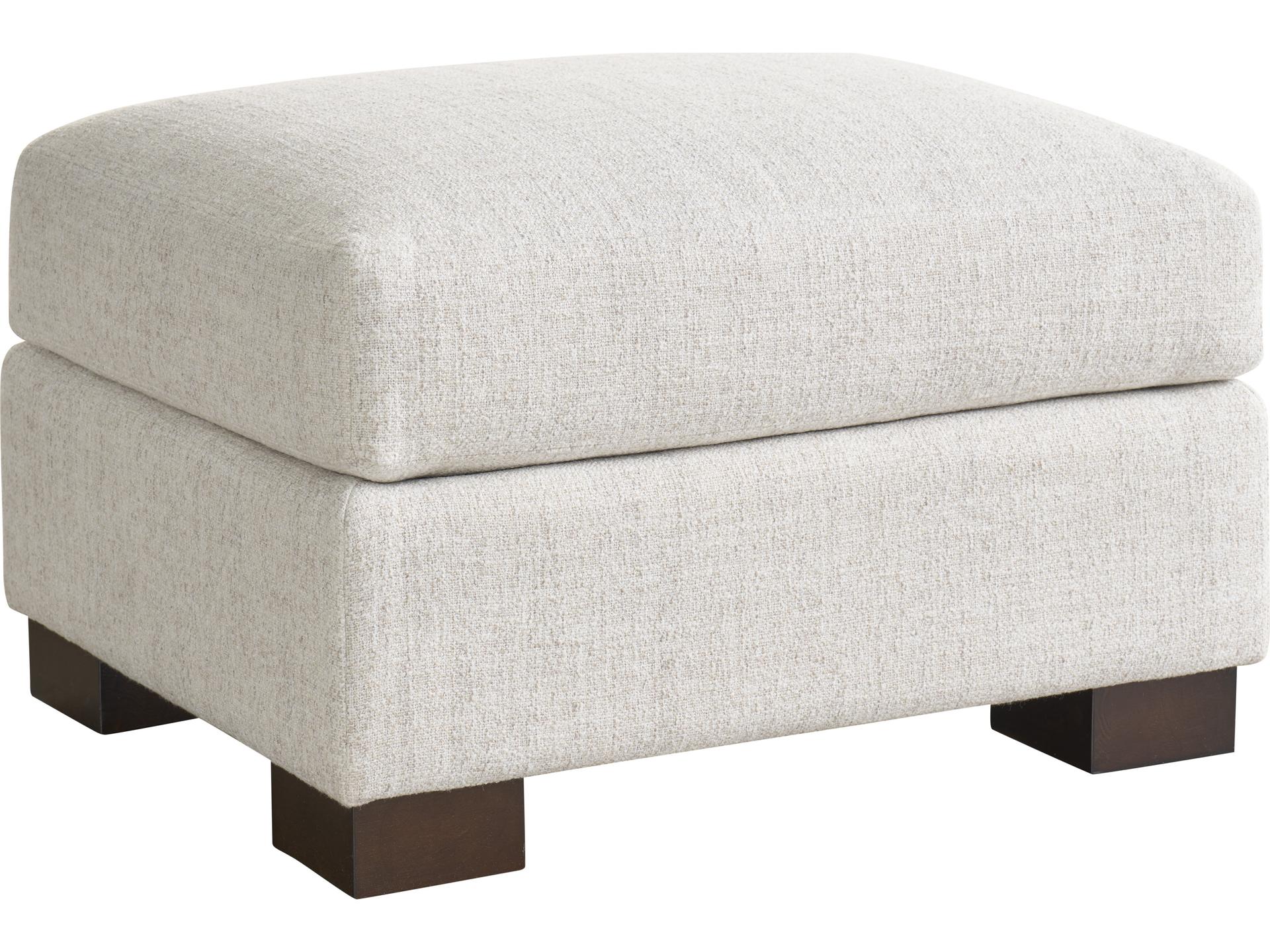 Brooklyn Ottoman in Monique Linen with Espresso Legs