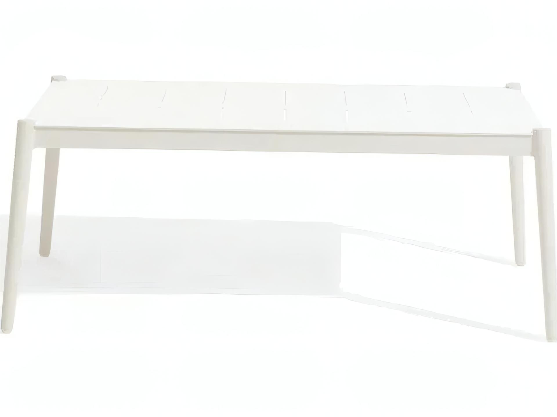 Luce Rectangular Outdoor Coffee Table with Aluminum Frame and Porcelain Top