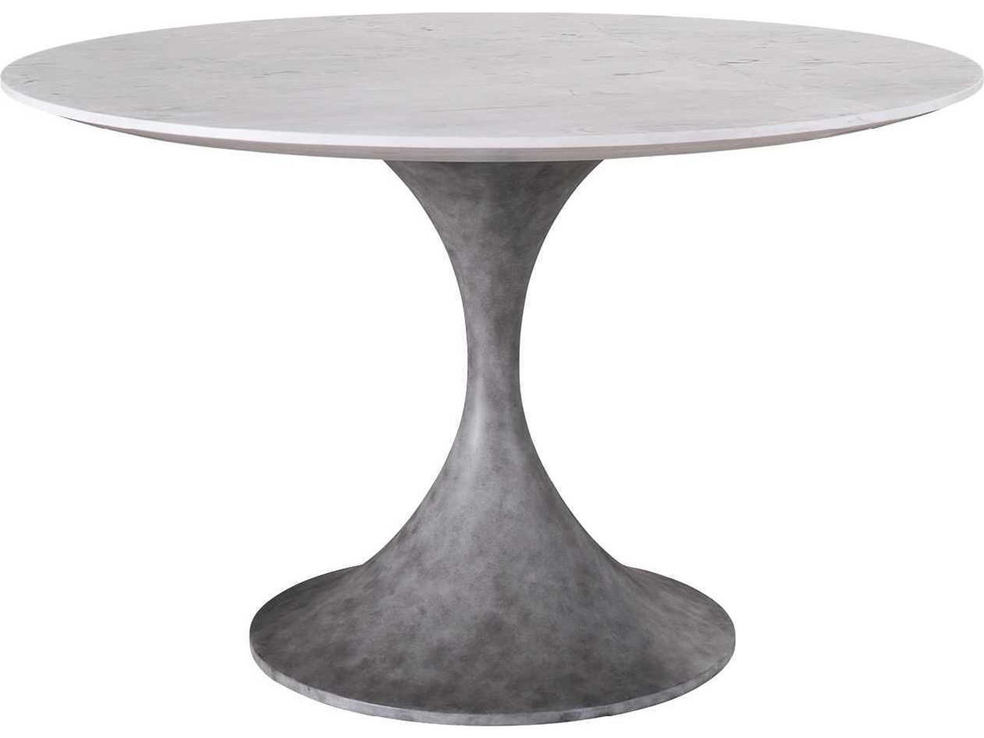 Santa Cruz Round Dining Table in Marble and Cast Concrete