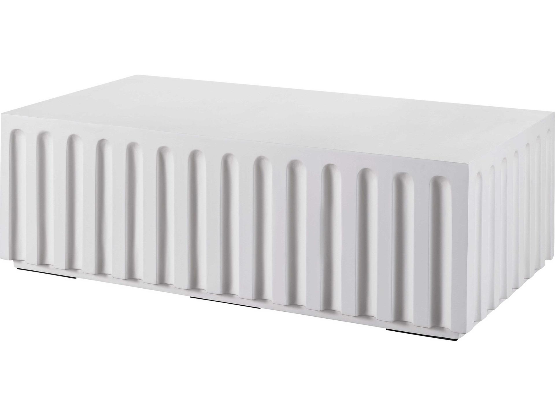 Edisto Rectangle Coffee Table Cast Concrete Abaco White