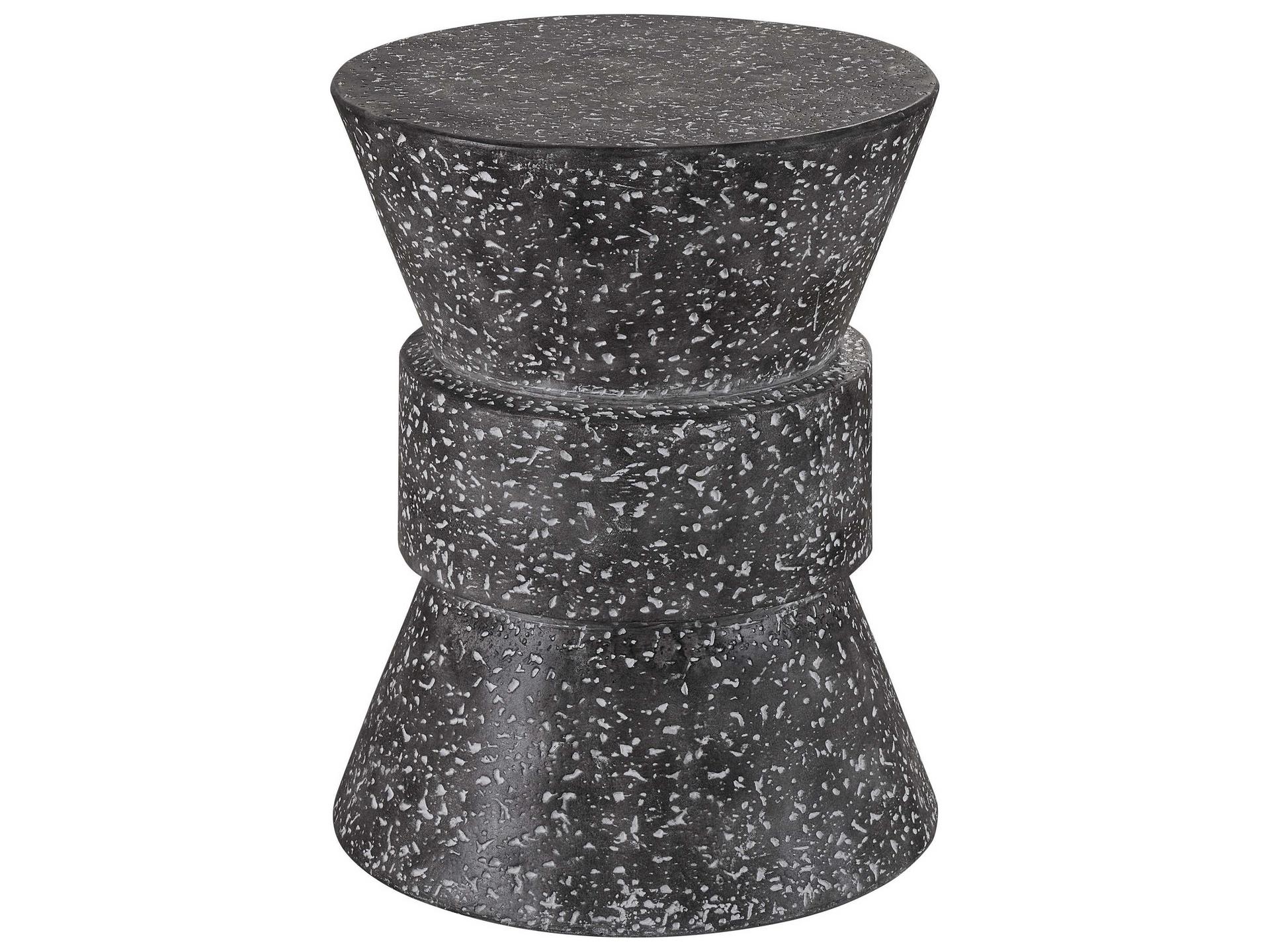 Quick Ship Speckled Gray Concrete Round End Table