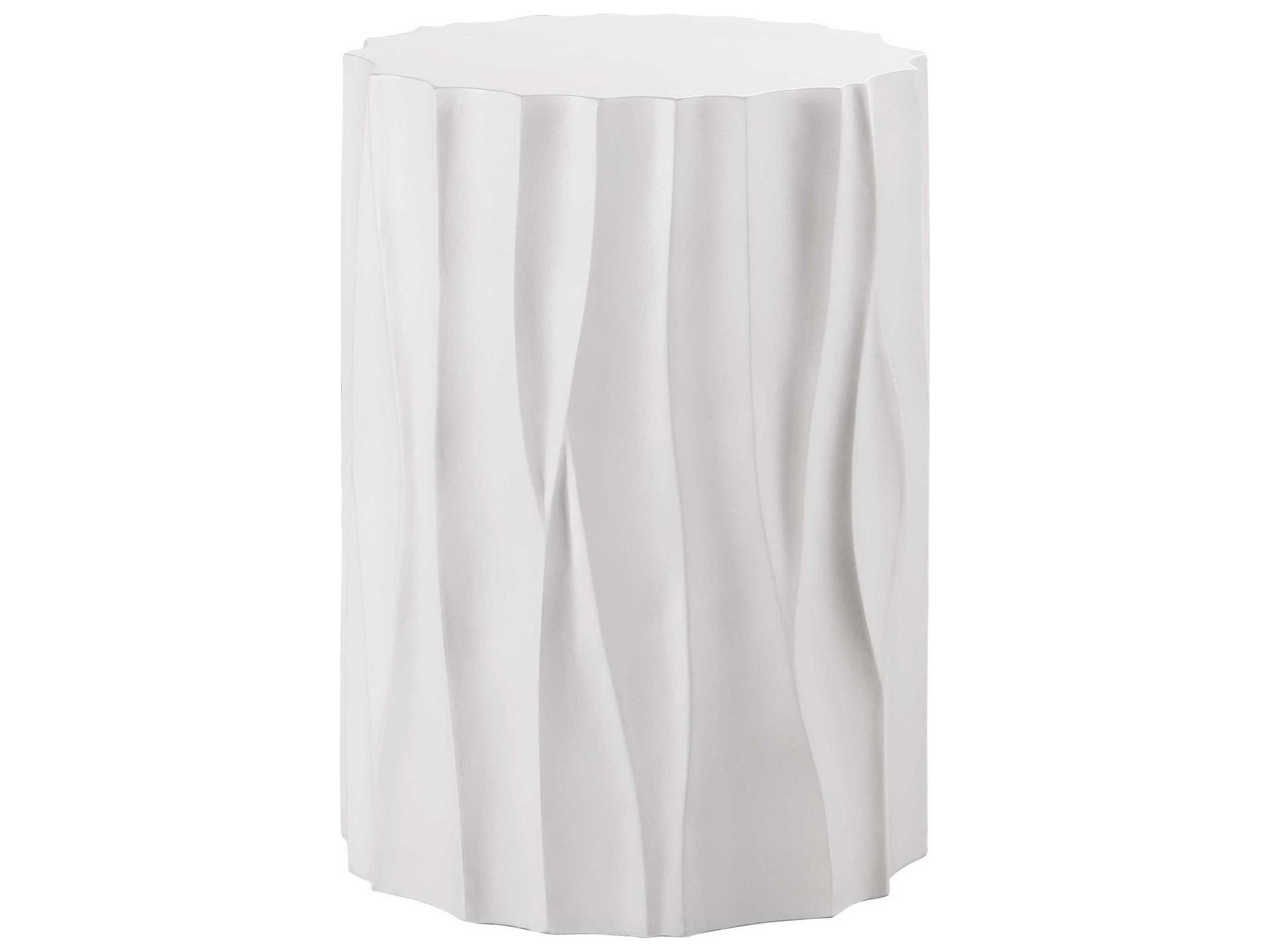 Universal Furniture  Geneva Cast Concrete End Table Abaco White