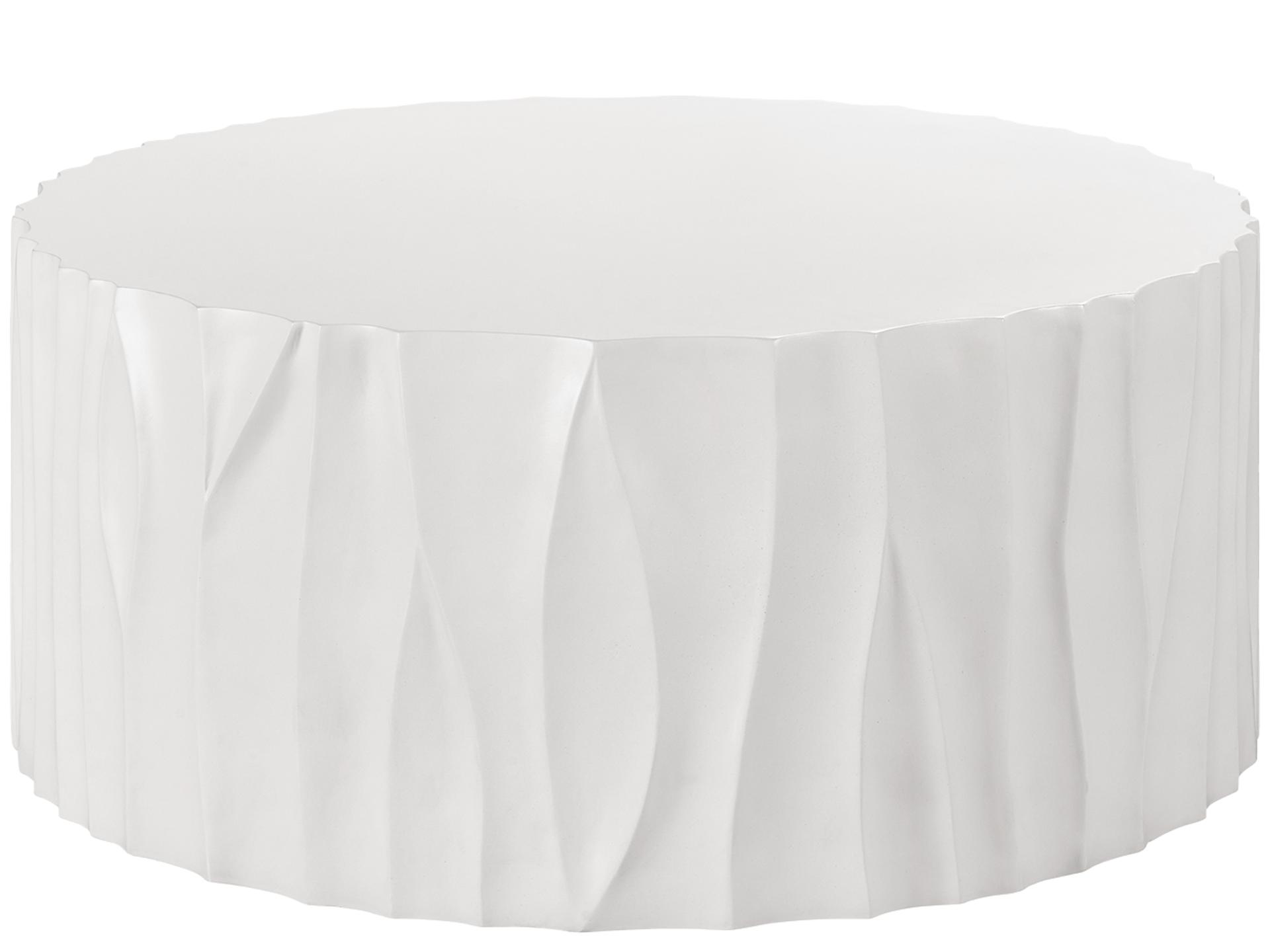Geneva Round Cocktail Table in Abaco White Cast Concrete