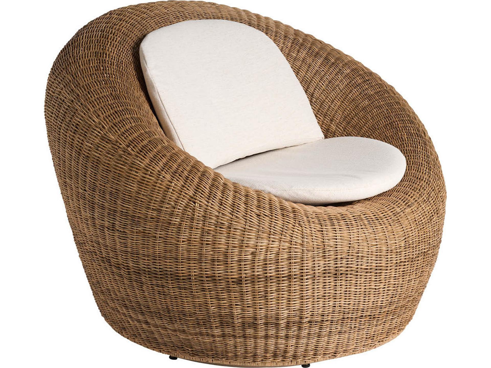 Sea Pod Swivel Accent Chair with Nomad Snow Cushion