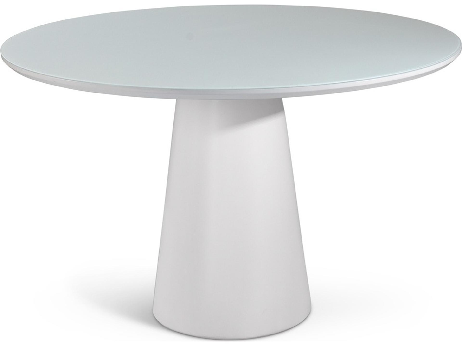 Modern Brazilian Round Glass Branco Dining Table
