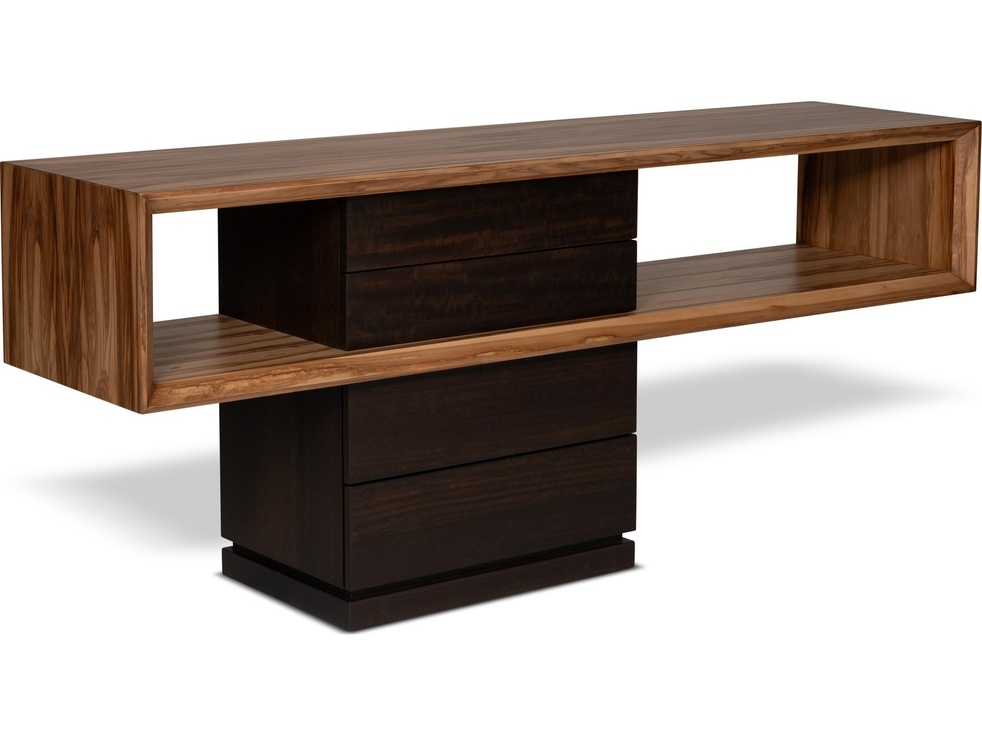 Mensa Console Table IE Series Modern Asymmetrical Wood Storage
