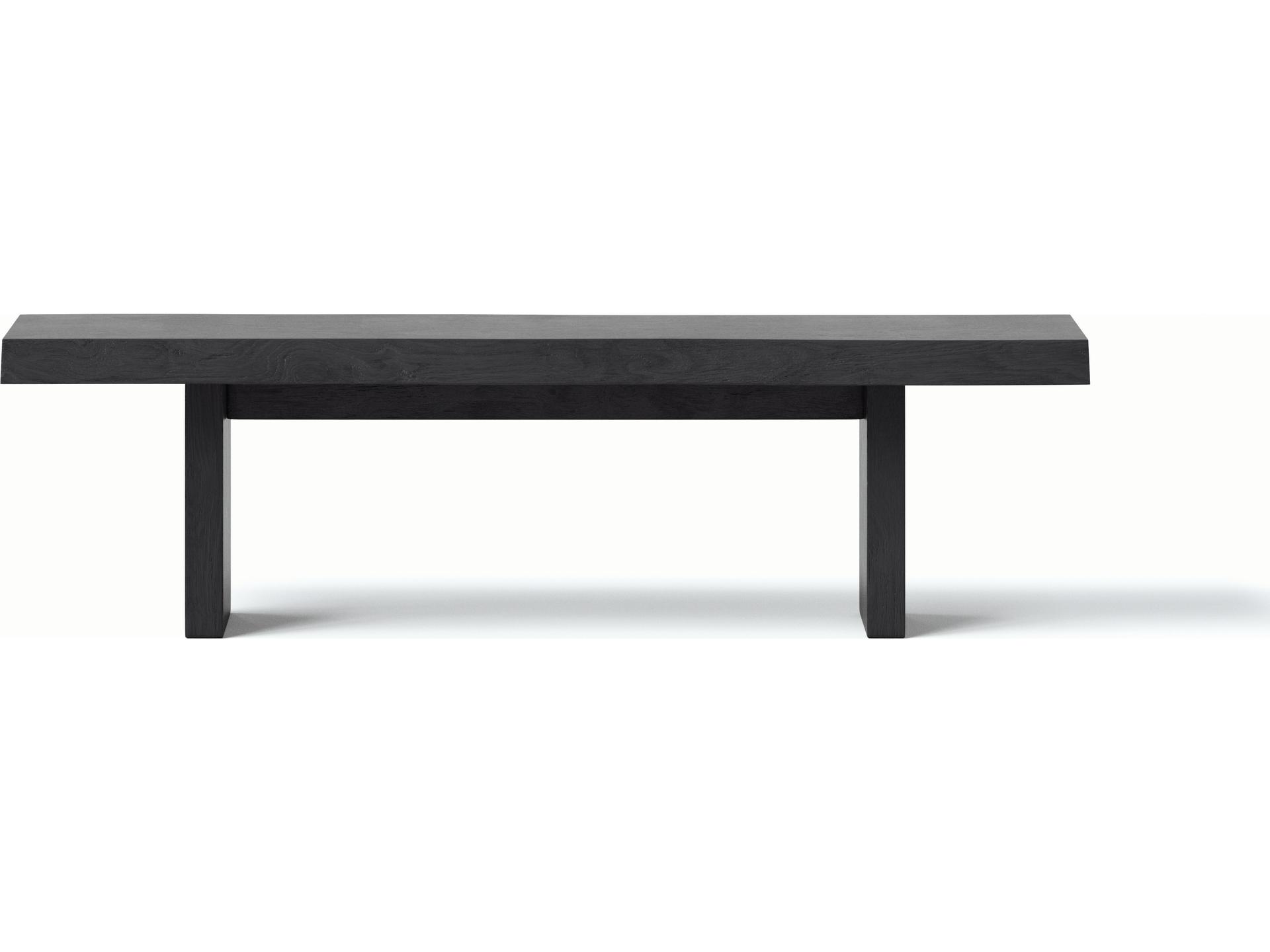 Brooks Bench 65-Inch Ebonized Black Acacia Wood