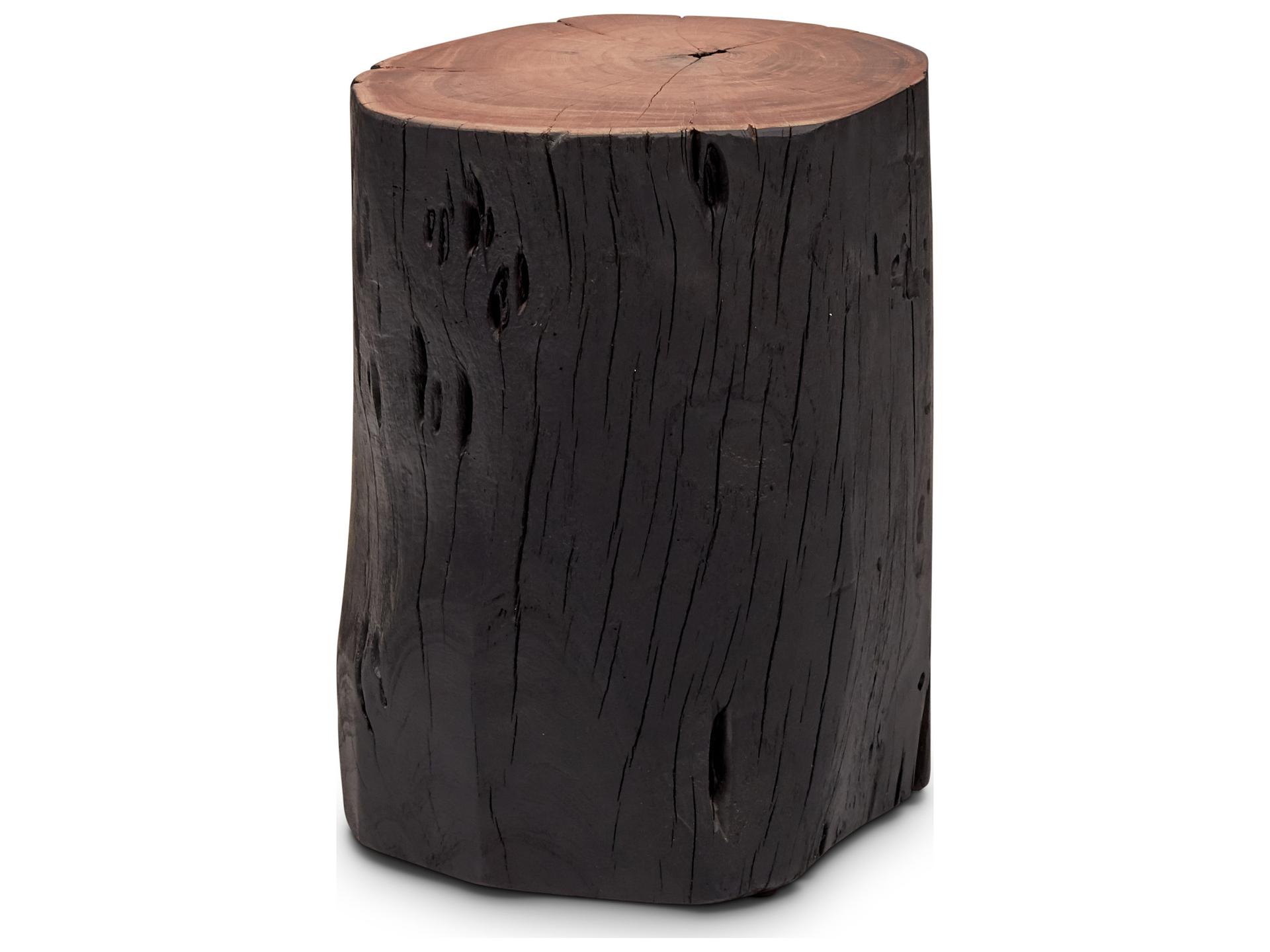Brooks Round Wood Ebonized End Table