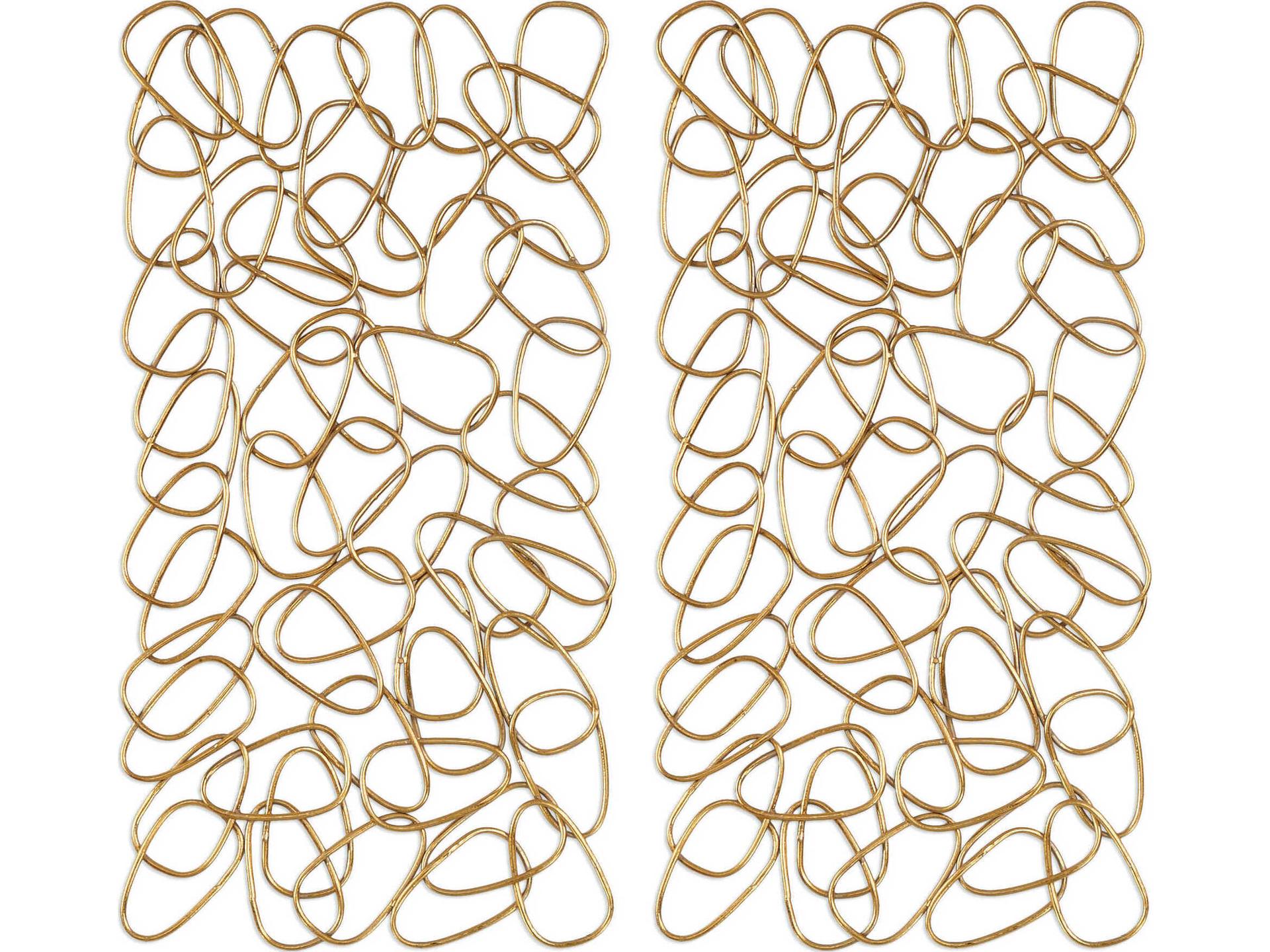 In The Loop Hand Forged Iron Gold Wall Art Set of 2