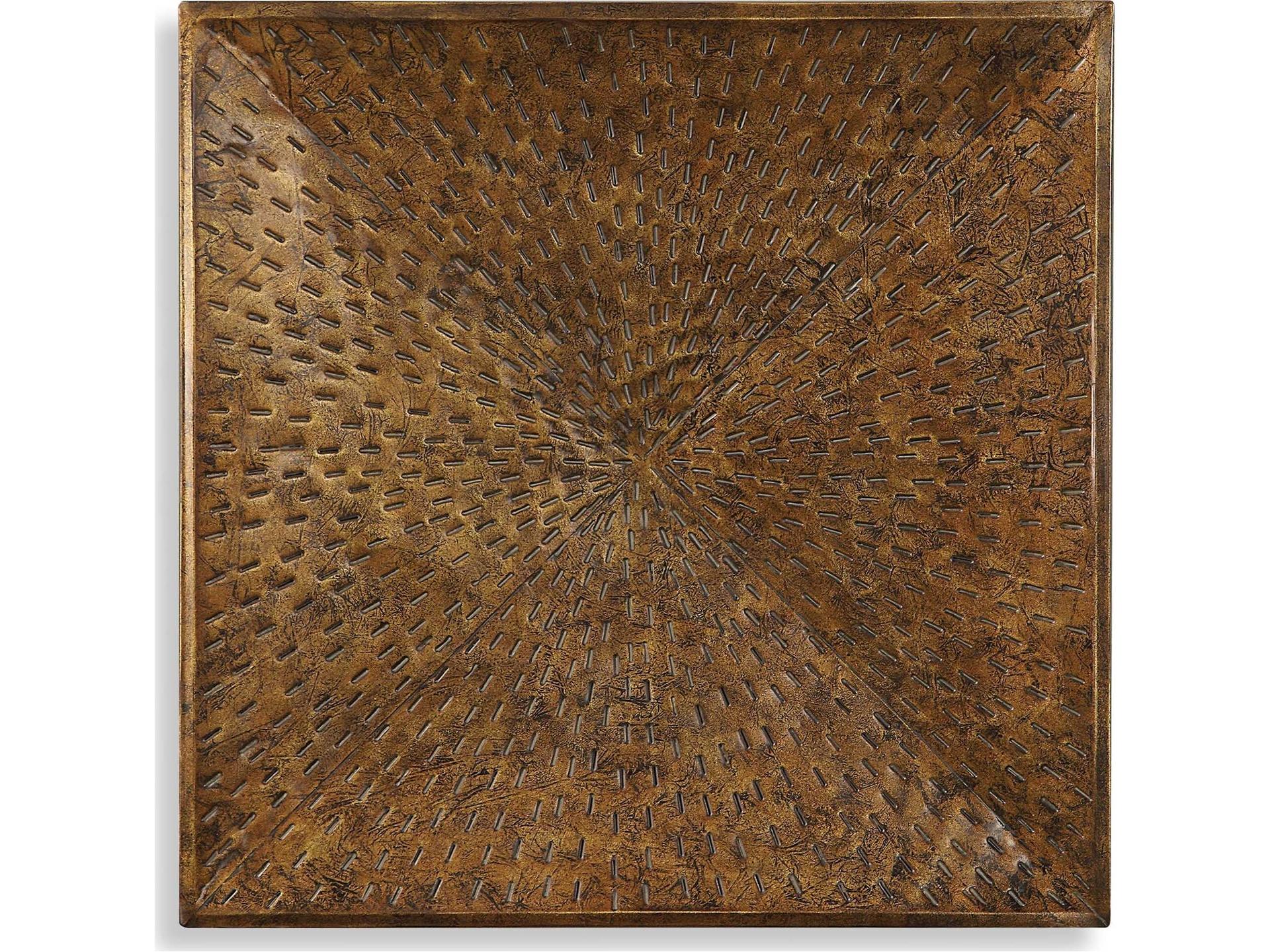 Blaise Antiqued Bronze Wall Art Beveled Iron With Pierced Accents