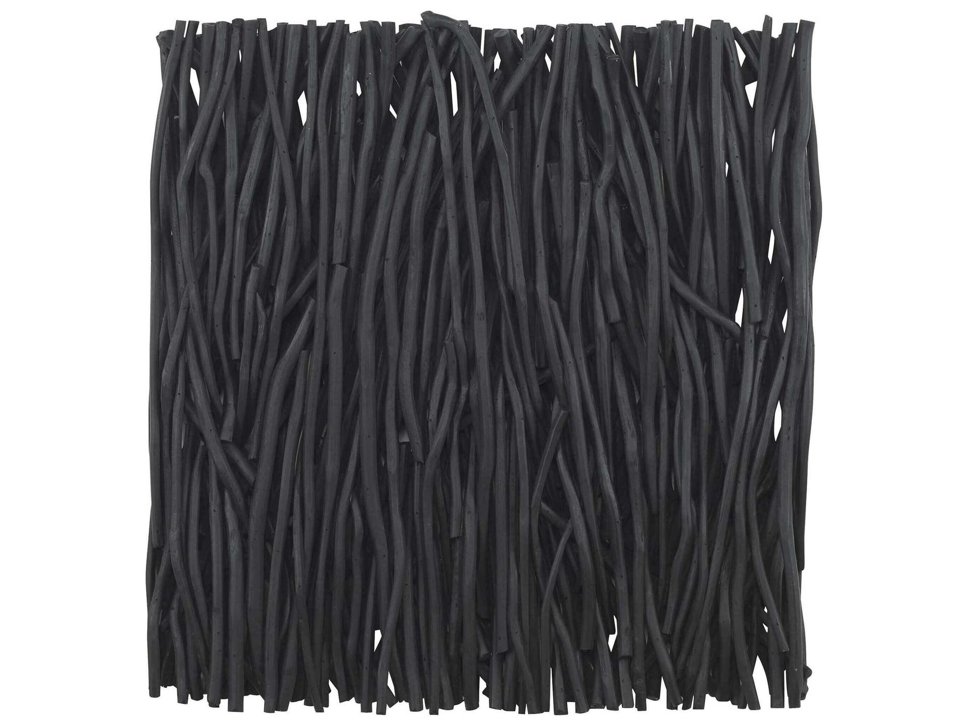 Gathered Teak Square Wall Decor in Black