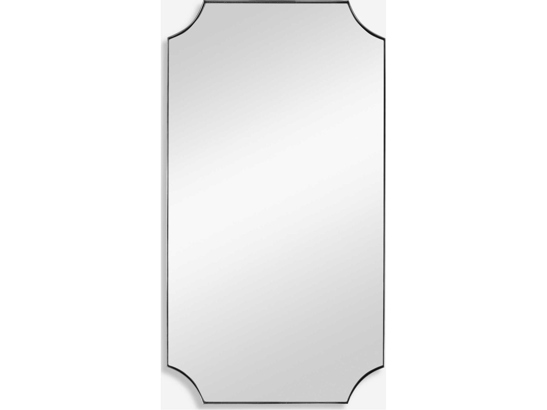 Lennox Wall Mirror Polished Nickel Scalloped Corner