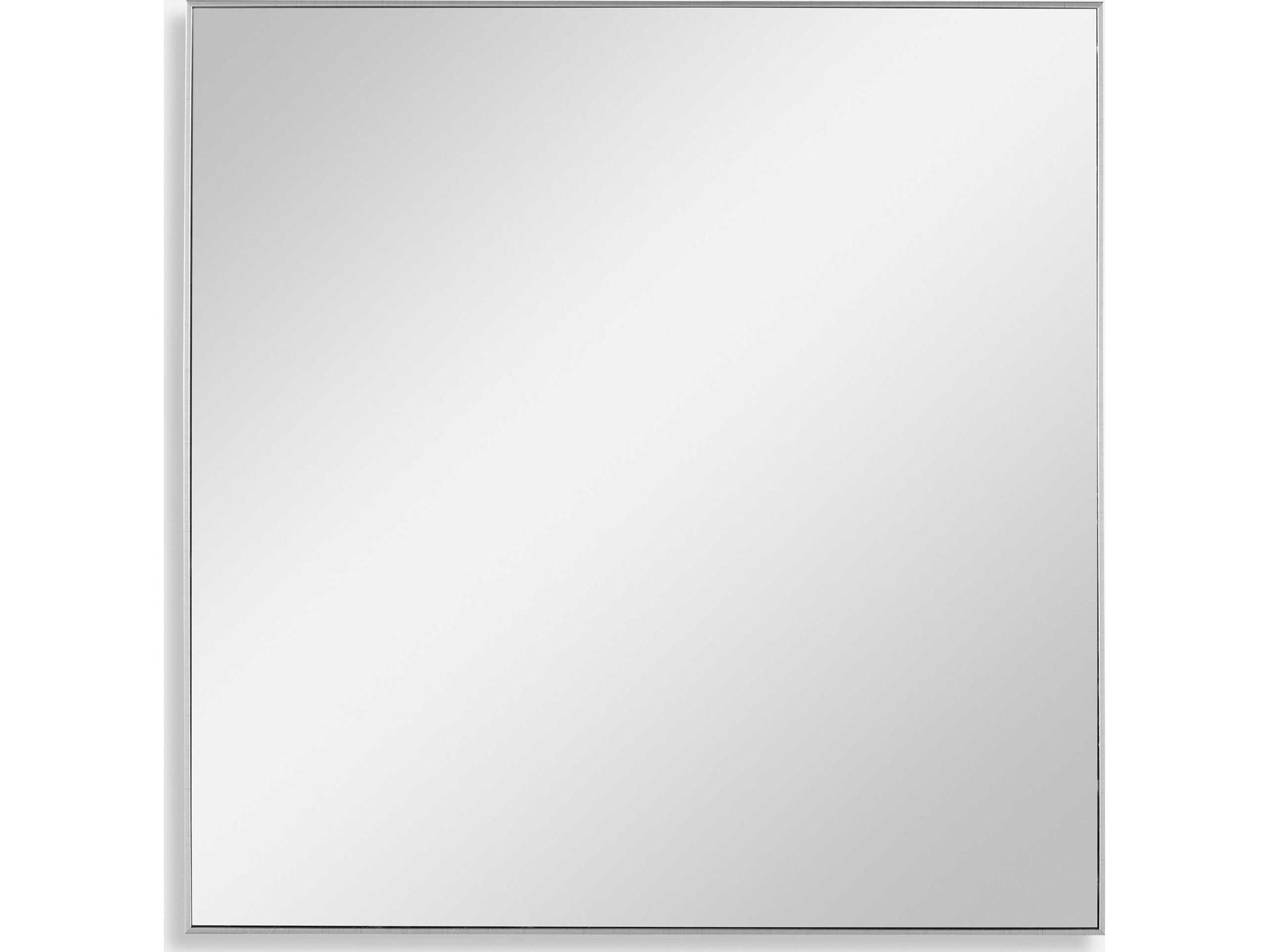 Alexo Square Wall Mirror with Brushed Silver Frame