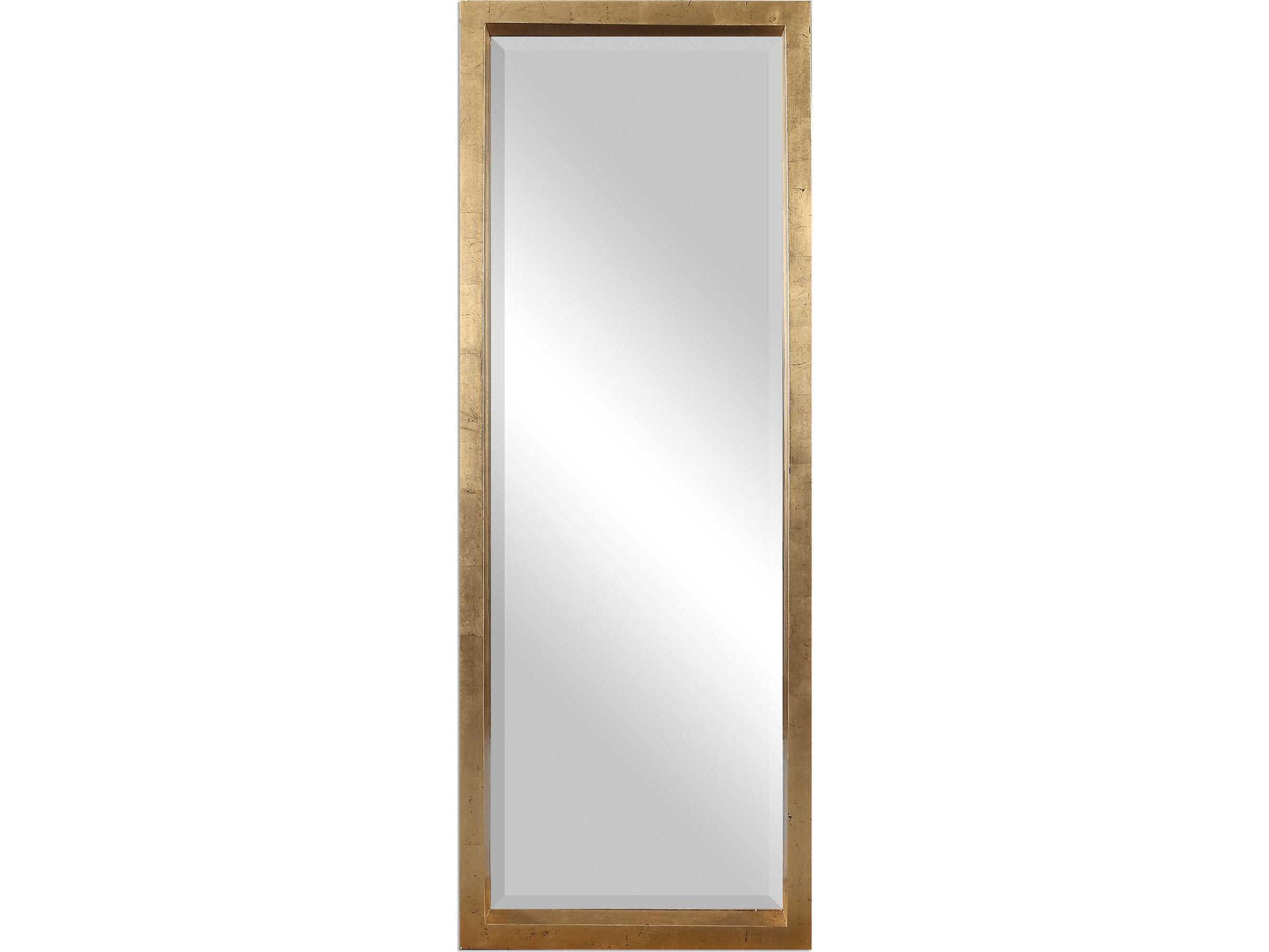 Edmonton Antiqued Gold Leaf Leaner Mirror 28 x 76 Inch