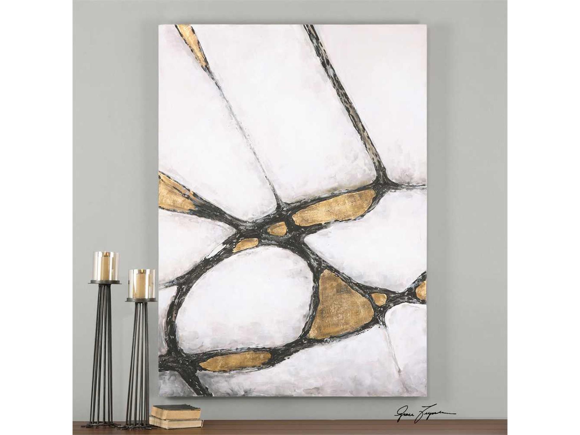 Uttermost Abstract Art In Gold And Black