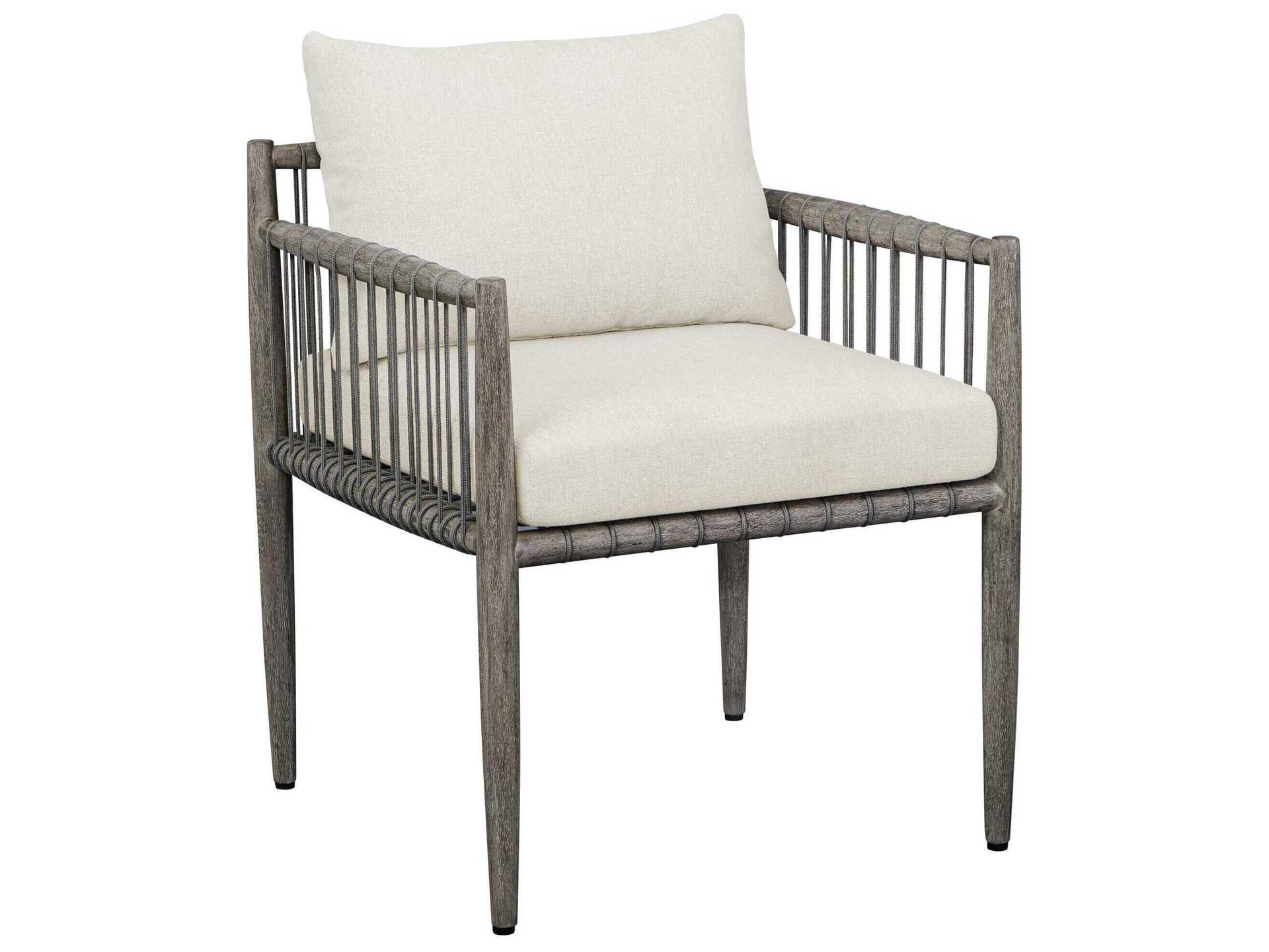 Borneo Weathered Dark Gray Wood Cushion Dining Chair