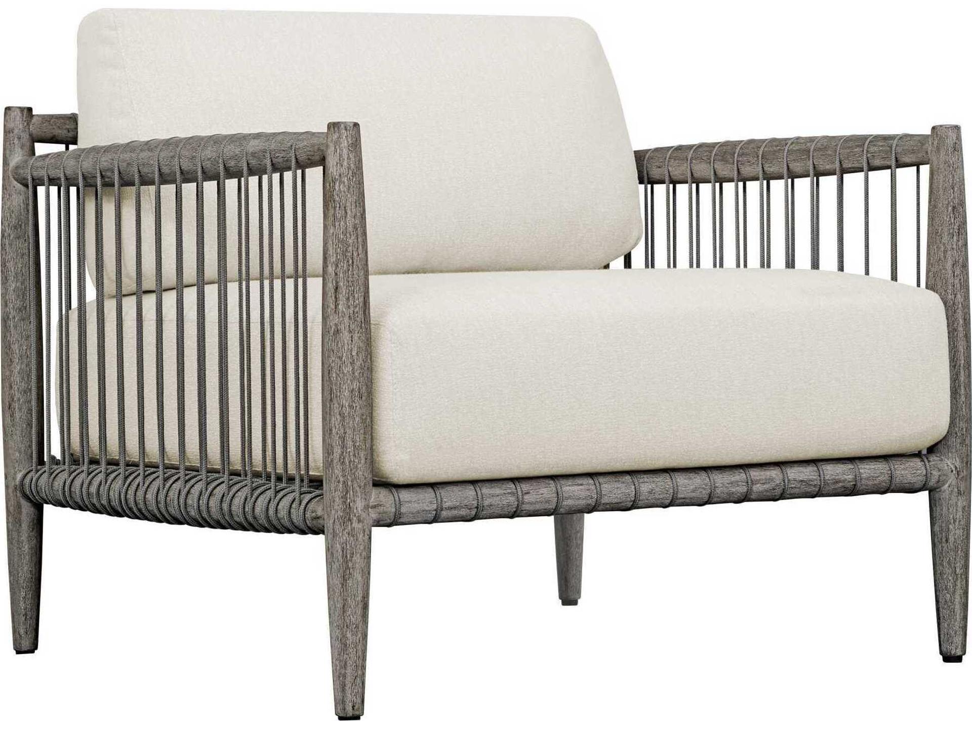 Borneo Weathered Dark Gray Wood Cushion Lounge Chair