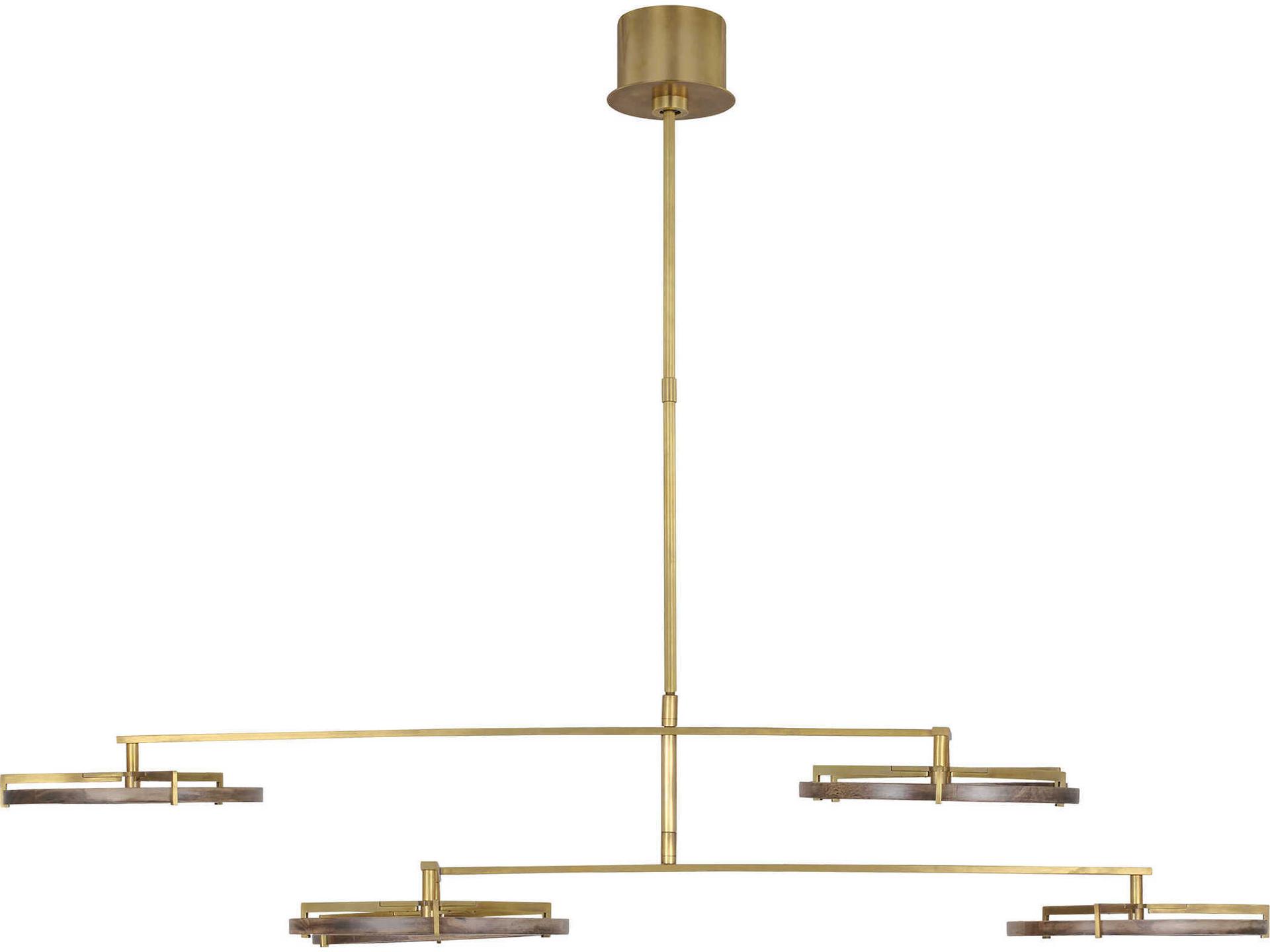 Visual Comfort Modern Shuffle 6-Light Natural Brass Round Chandelier