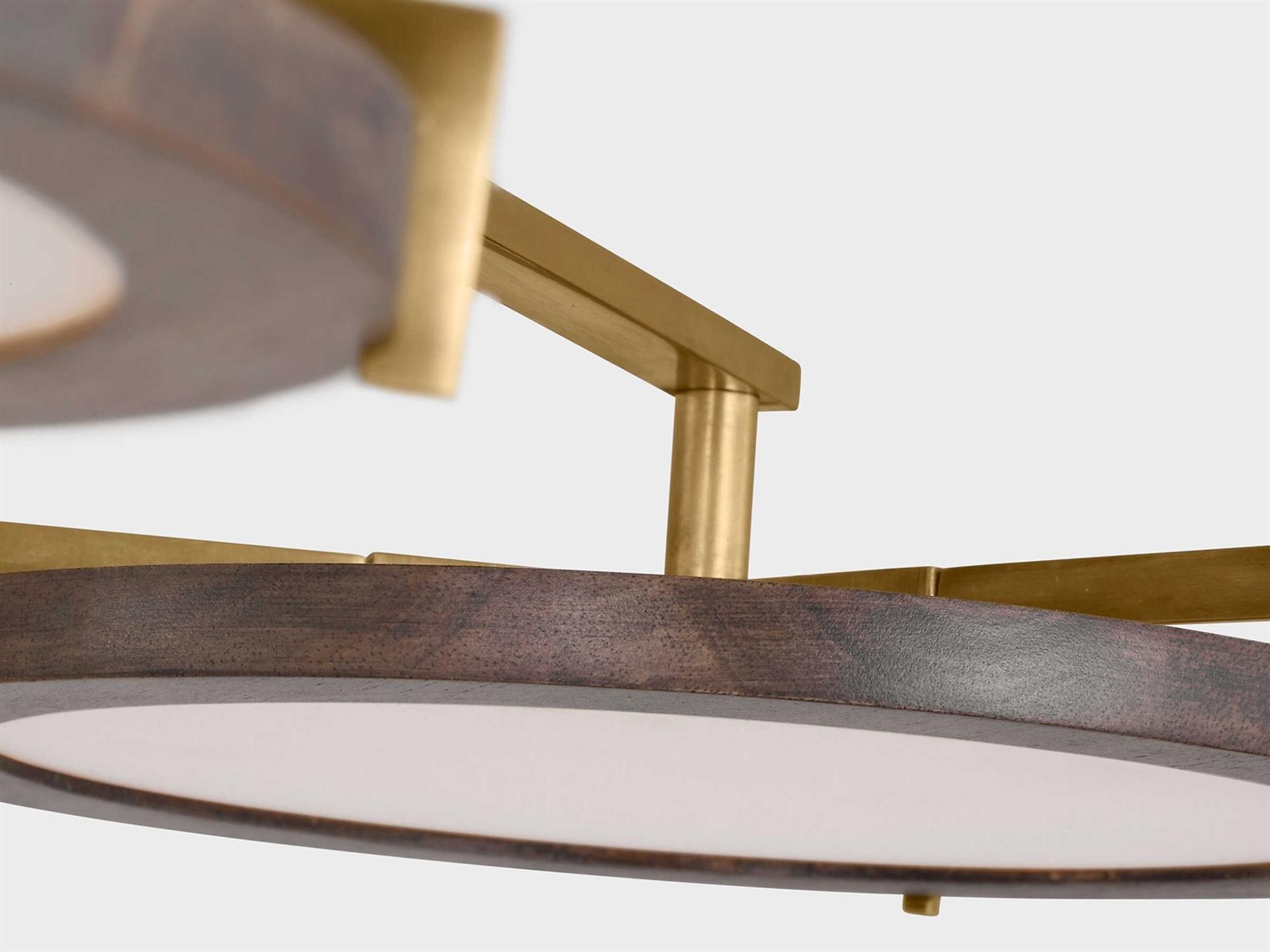 Visual Comfort Modern Shuffle 6-Light Natural Brass Round Chandelier