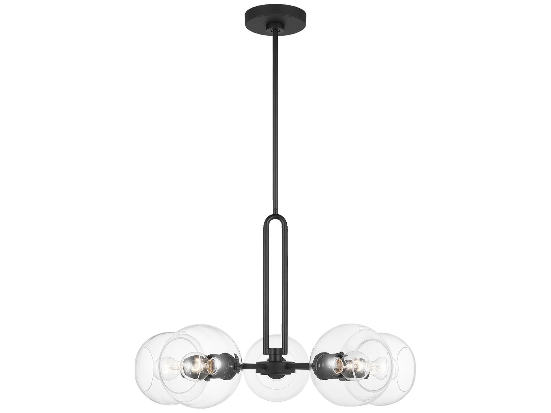 Codyn 5-Light Chandelier in Midnight Black with Clear Glass