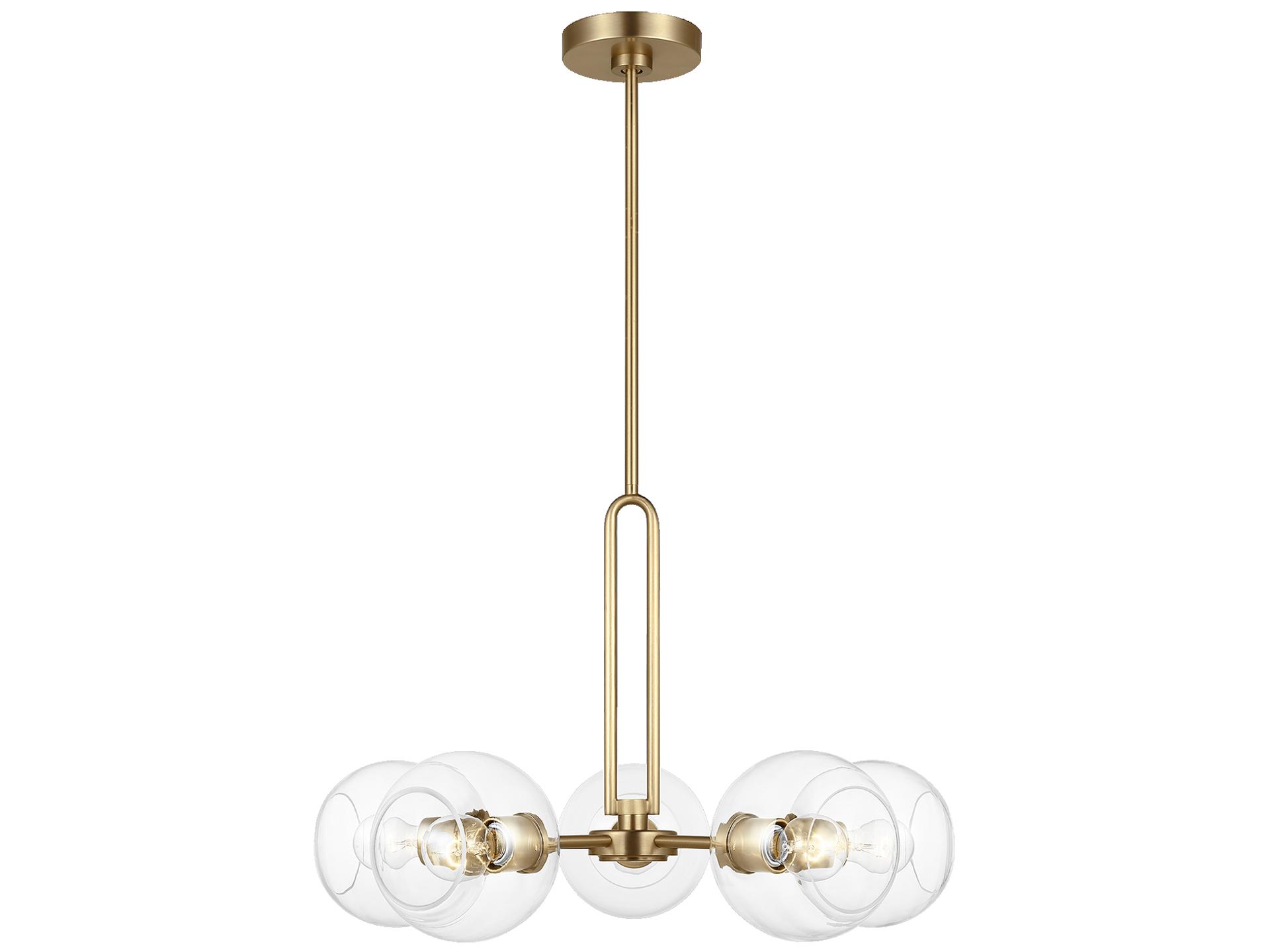 Visual Comfort Studio Codyn 5-Light Satin Brass Globe Chandelier