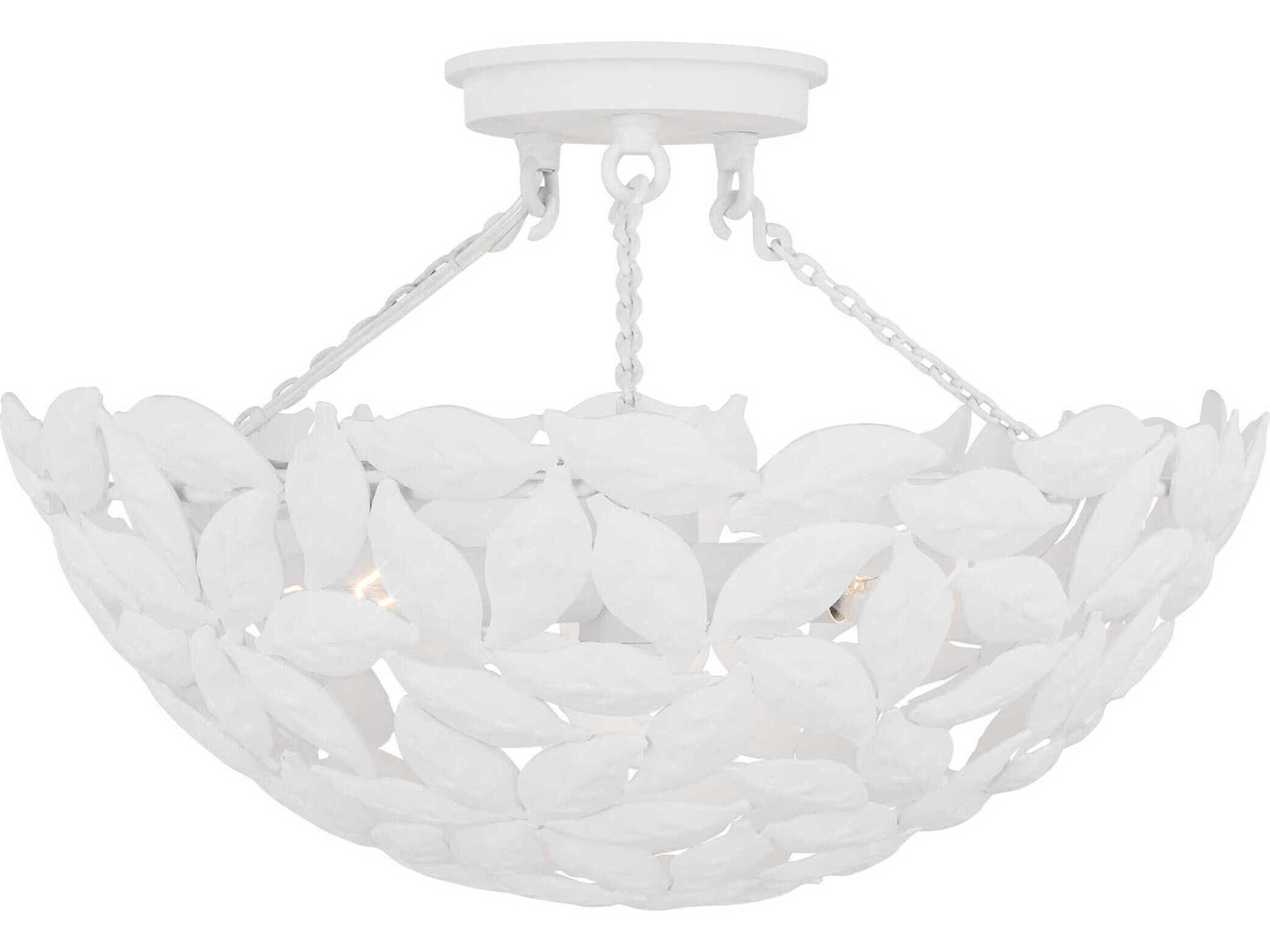 3-Light Kelan Semi-Flush Mount in Textured White