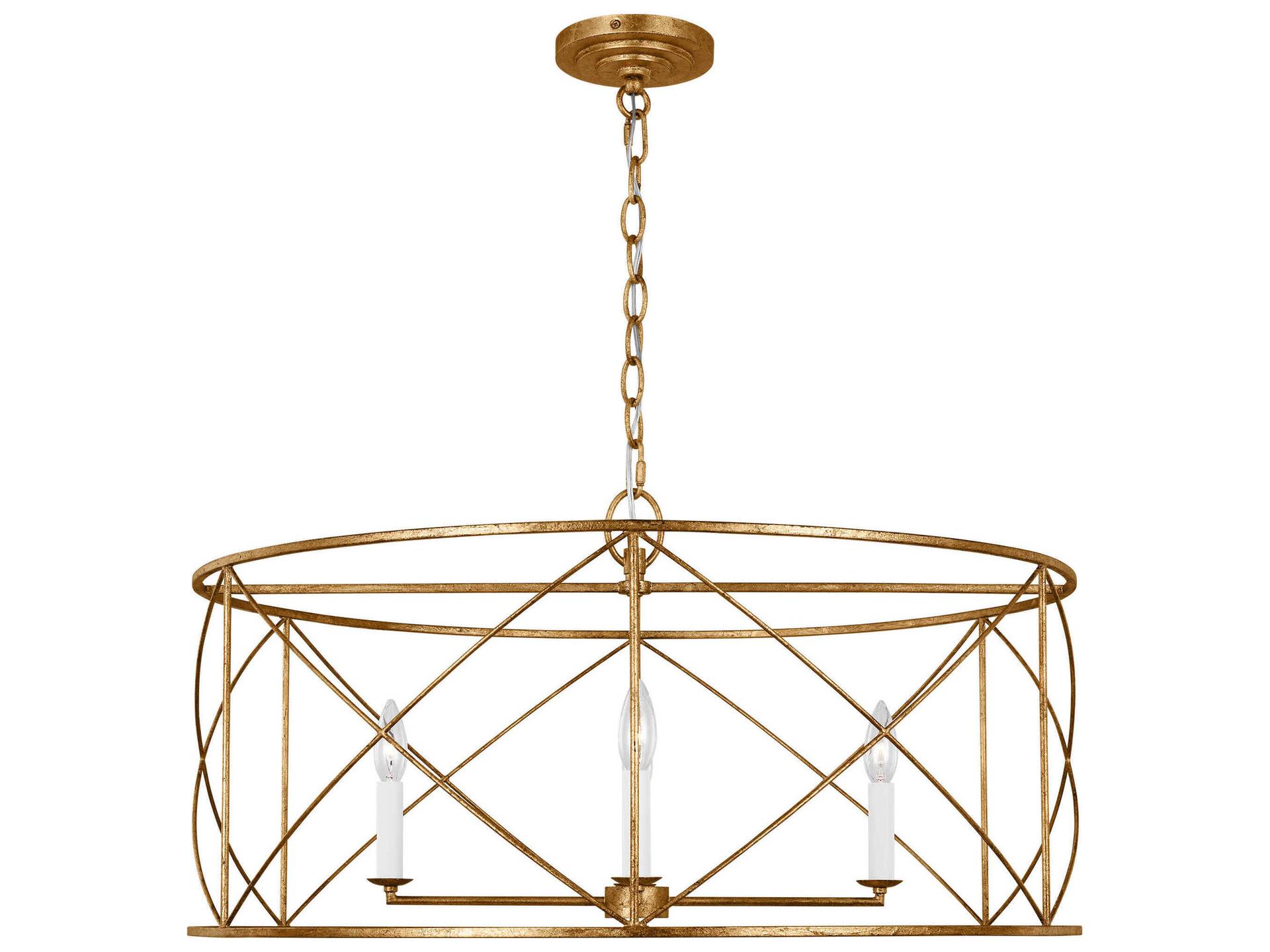 Visual Comfort Studio Beatrix 4-Light Antique Gild Gold Candelabra Chandelier