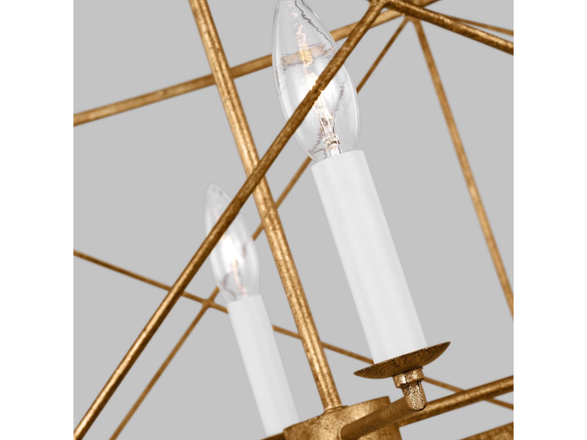 Visual Comfort Studio Beatrix 4-Light Antique Gild Gold Candelabra Chandelier