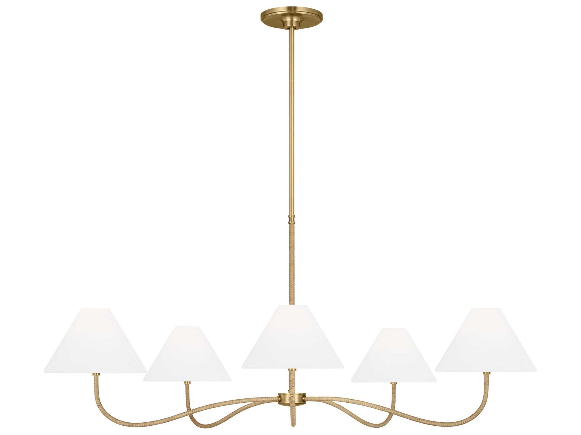 Visual Comfort Studio Laguna 5-Light Burnished Brass Empire Chandelier