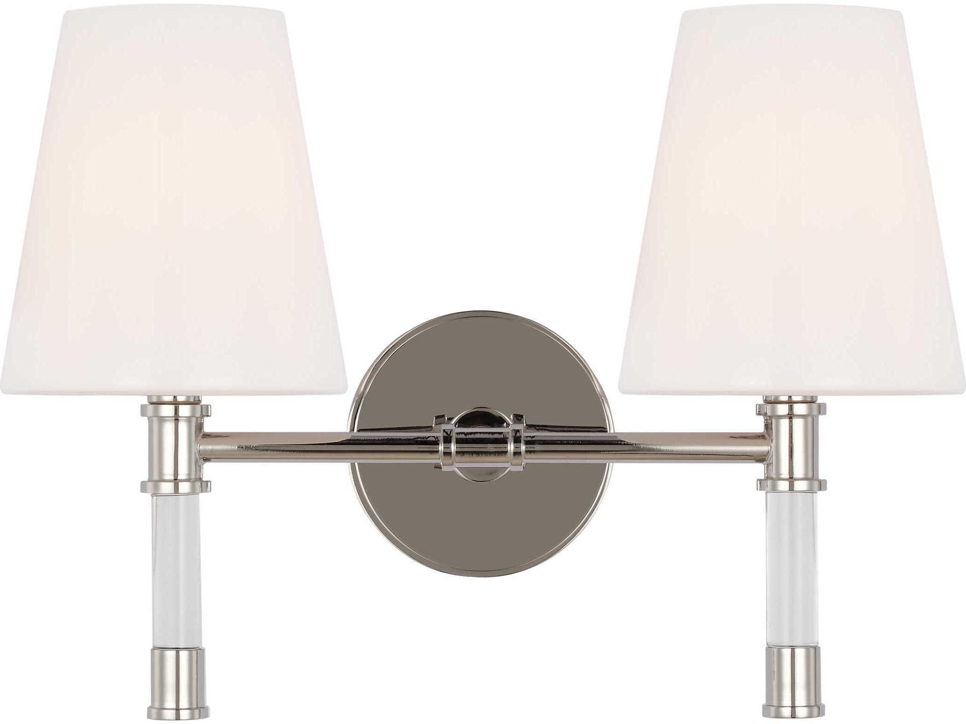 Visual Comfort Studio Hanover 2-Light Polished Nickel Vanity Light