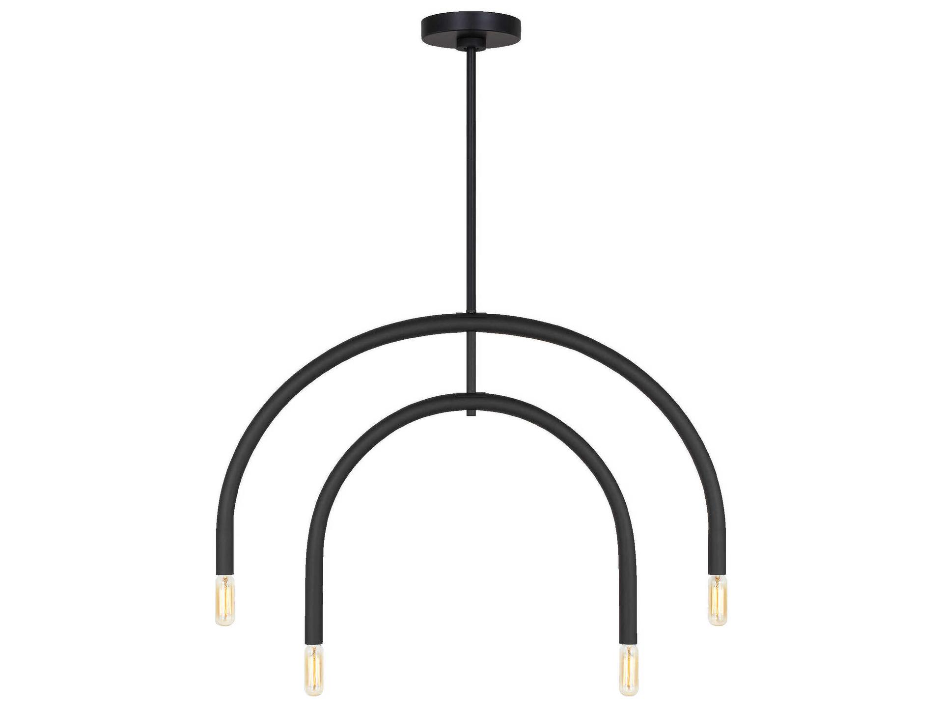4-Light Hadden Chandelier with Adjustable Arms in Midnight Black