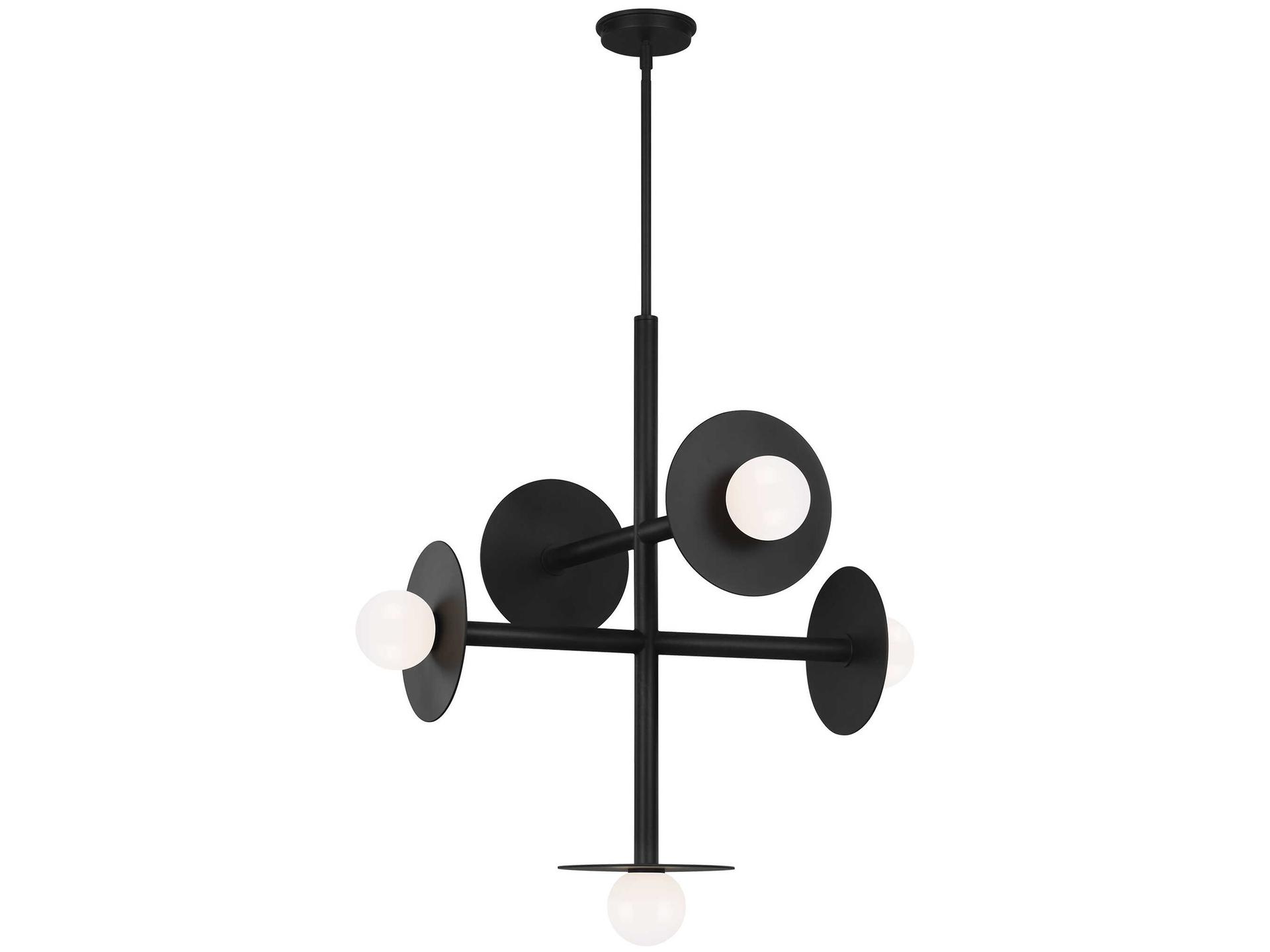 Nodes 5-Light Chandelier in Midnight Black by Kelly Wearstler