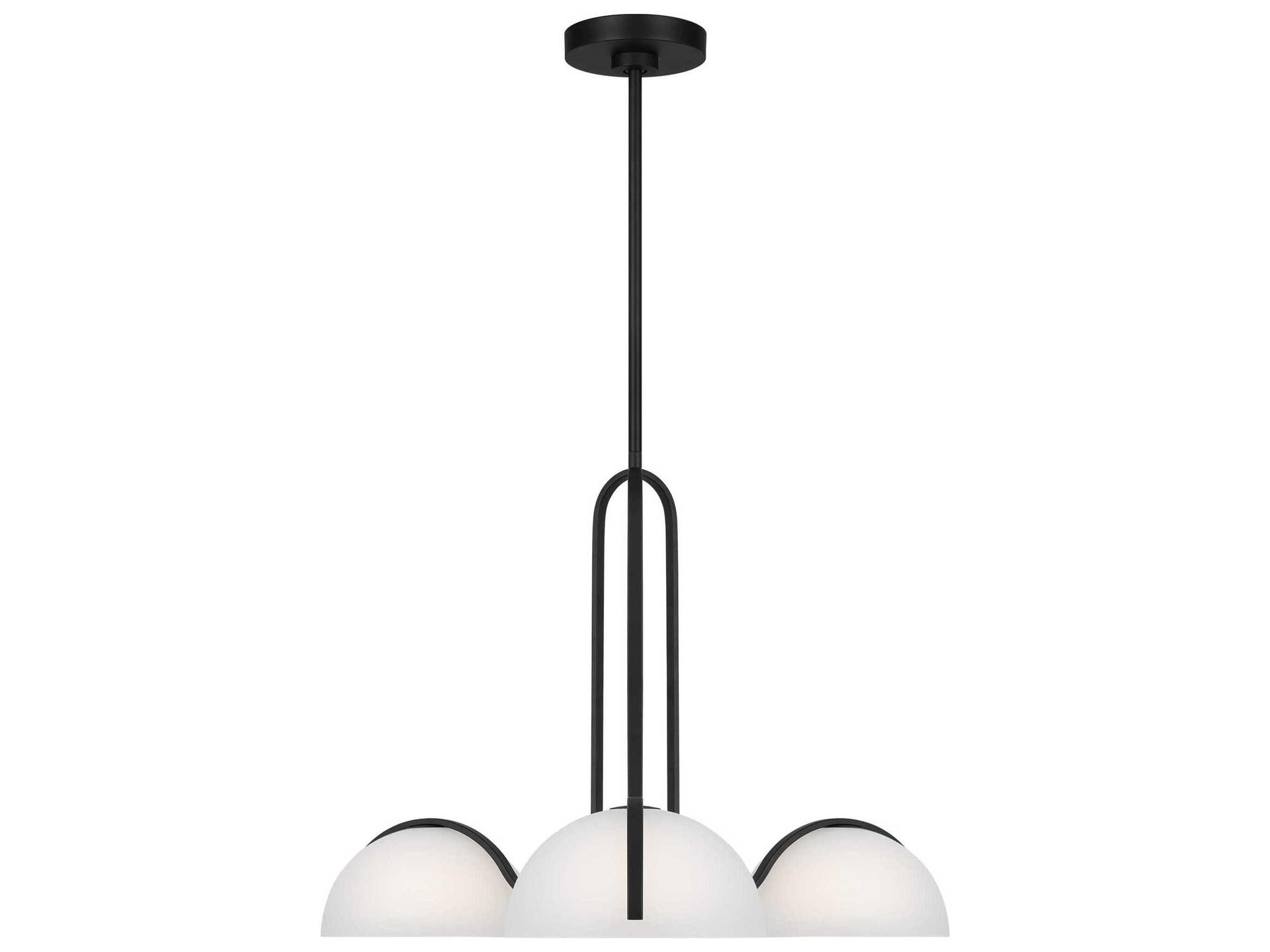 Visual Comfort Studio Nido 3-Light Midnight Black Dome Chandelier