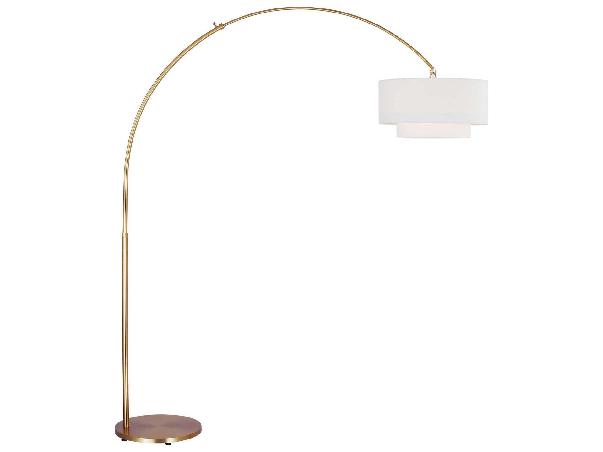 Sawyer One Light Arc Floor Lamp in Burnished Brass