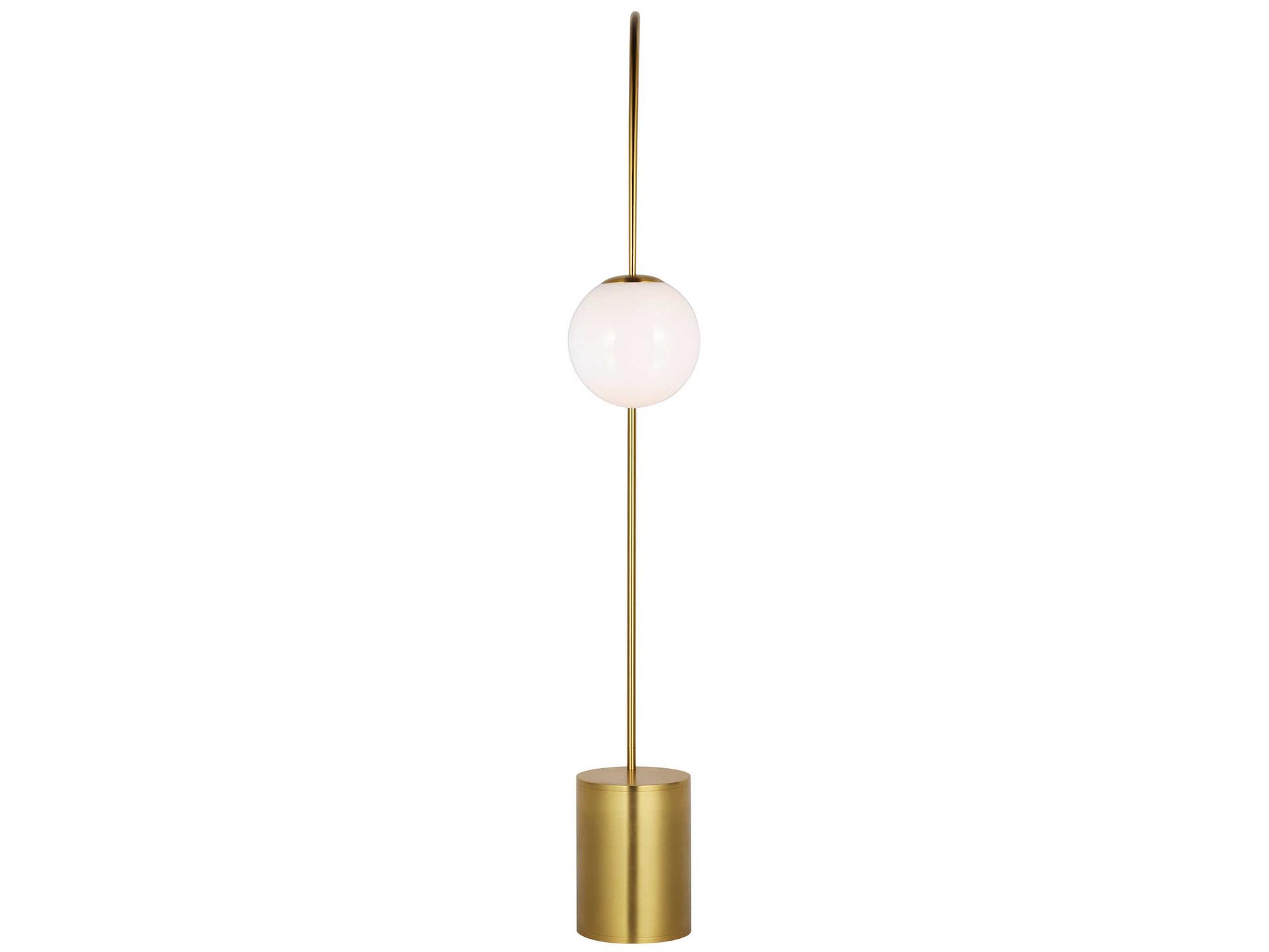 Visual Comfort Studio Noemie Burnished Brass Milk Glass Floor Lamp
