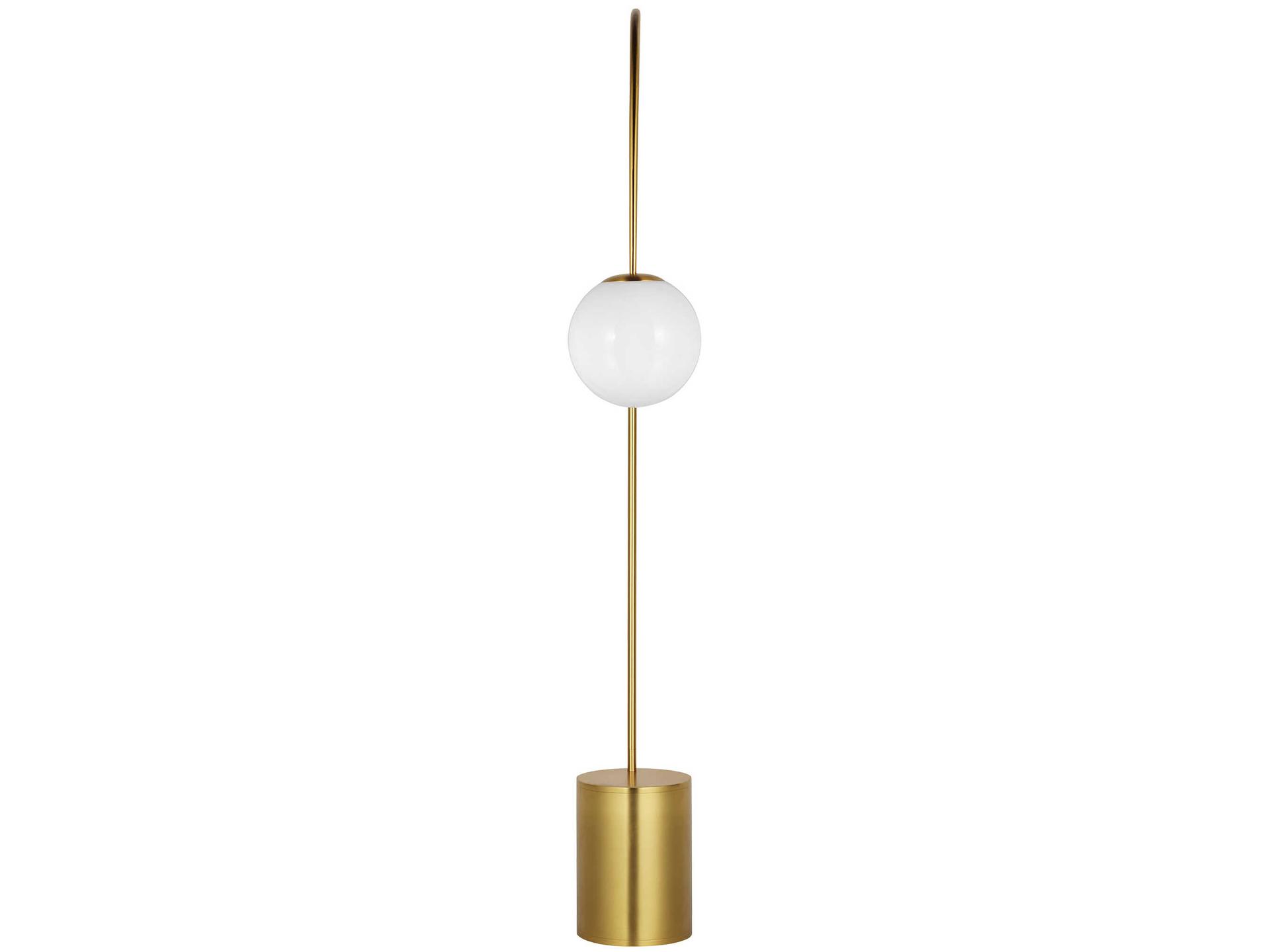 Visual Comfort Studio Noemie Burnished Brass Milk Glass Floor Lamp