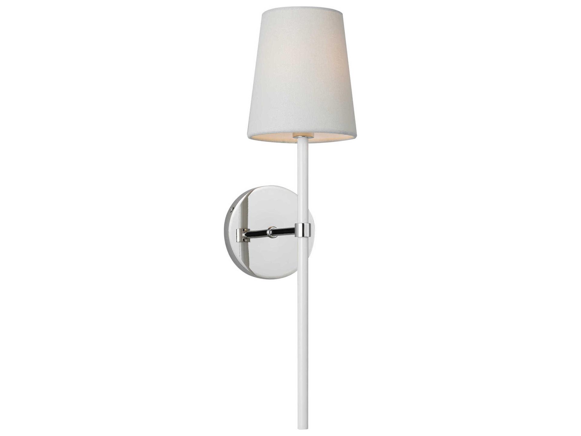 Monroe 1-Light Wall Sconce in Polished Nickel and Gloss White
