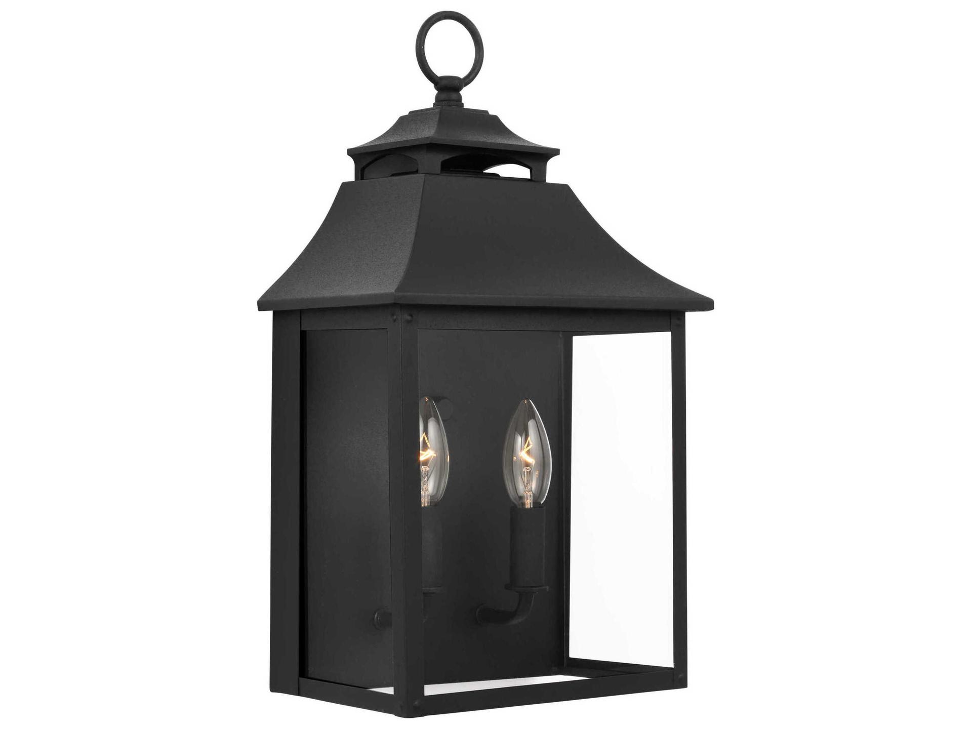 Galena 2-Light Outdoor Wall Sconce in Textured Black