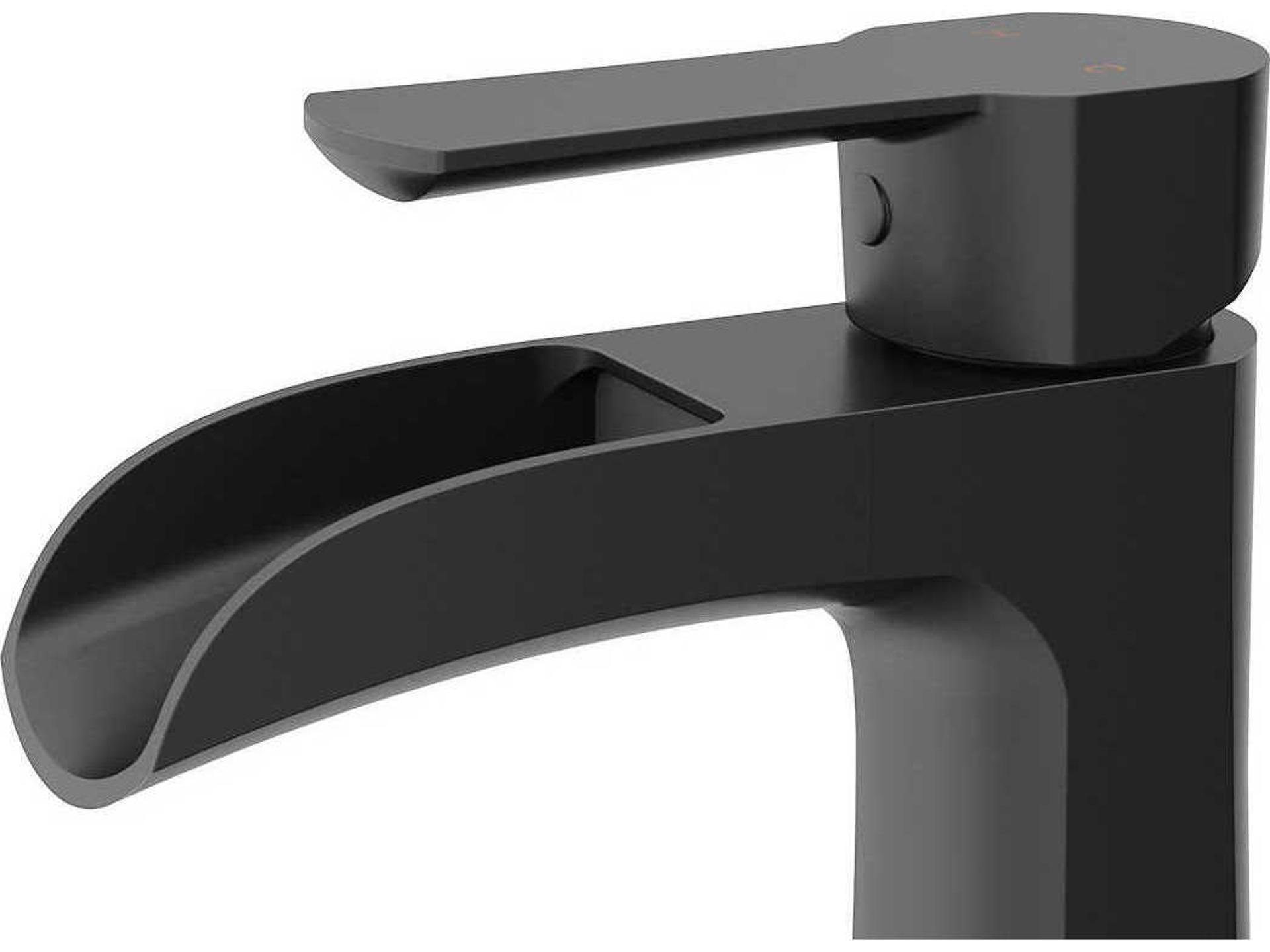 Vigo Paloma Matte Black 1-Handle Waterfall Vessel WaterSense Bathroom Faucet