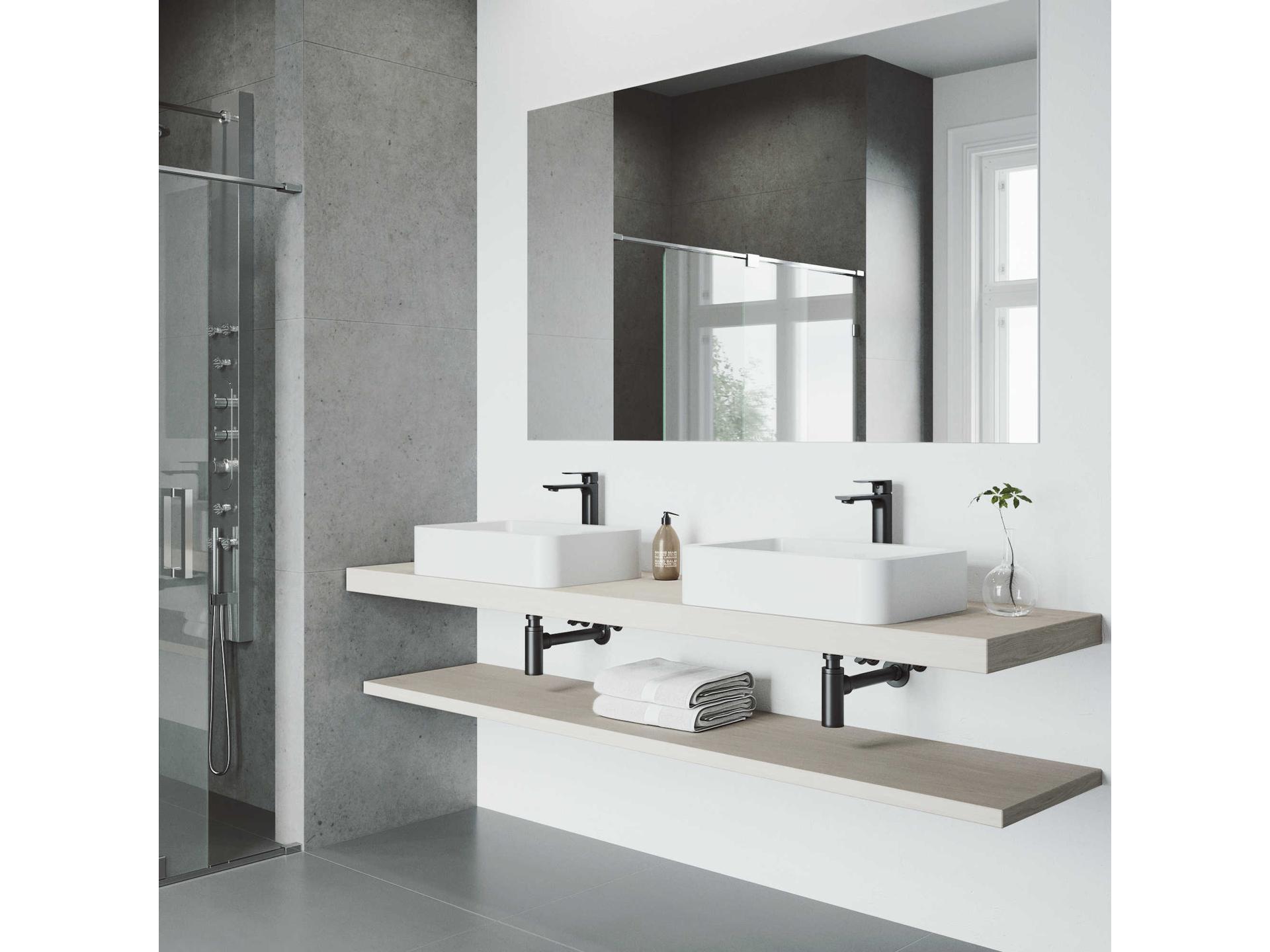 Vigo Norfolk Matte Black 1-Handle Vessel Bathroom Faucet