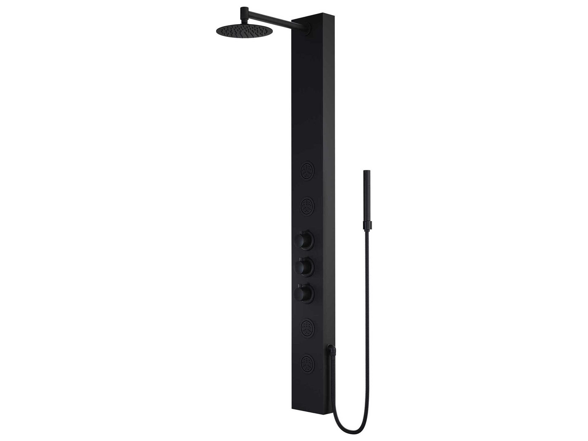 Ellington 4-Jet Shower Panel System with Hand Shower Matte Black