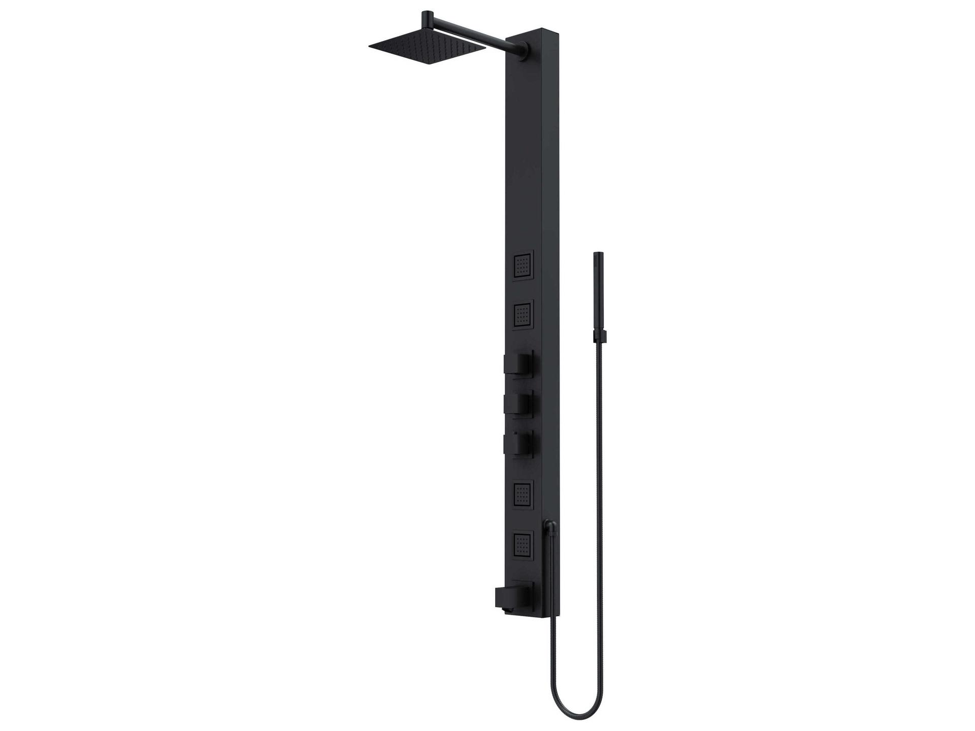 Bowery 4-Jet Thermostatic Shower Panel System with Rainhead and Tub Filler