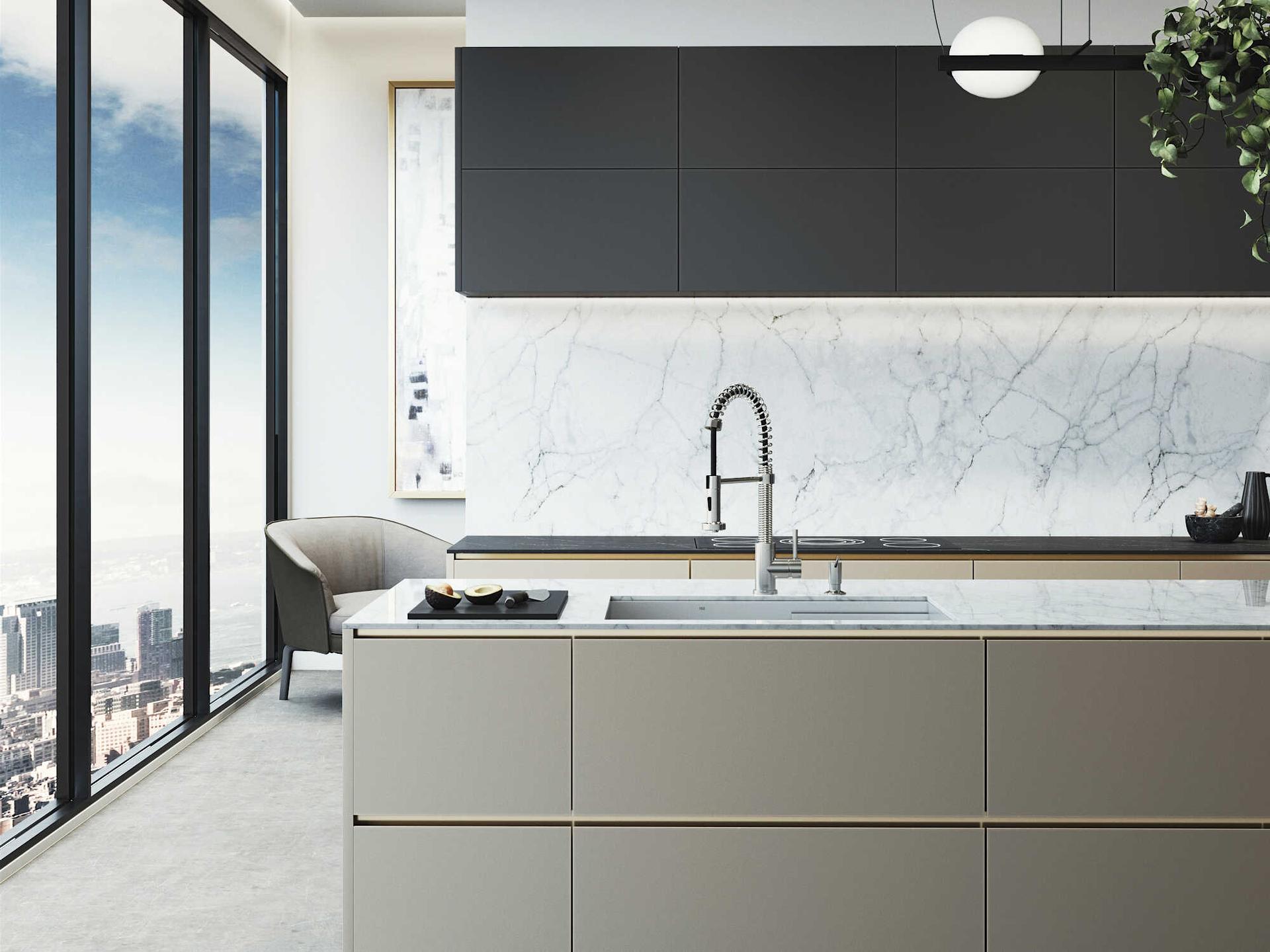 Vigo Hampton Stainless Steel Single Bowl Undermount Utility Tier Workstation Kitchen Sink with Faucet and Accessories