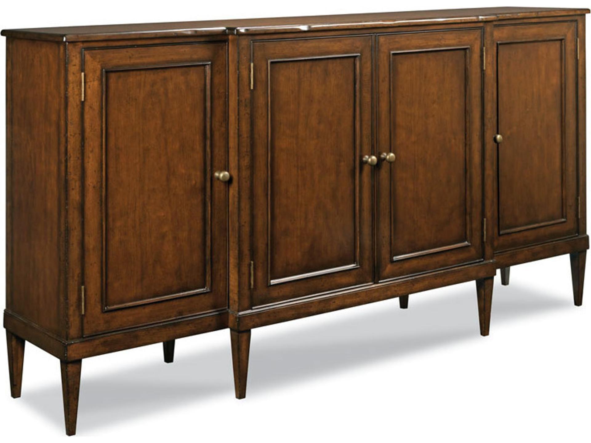Furniture Cerise Sideboard in Bordeaux Finish with Brass Hardware