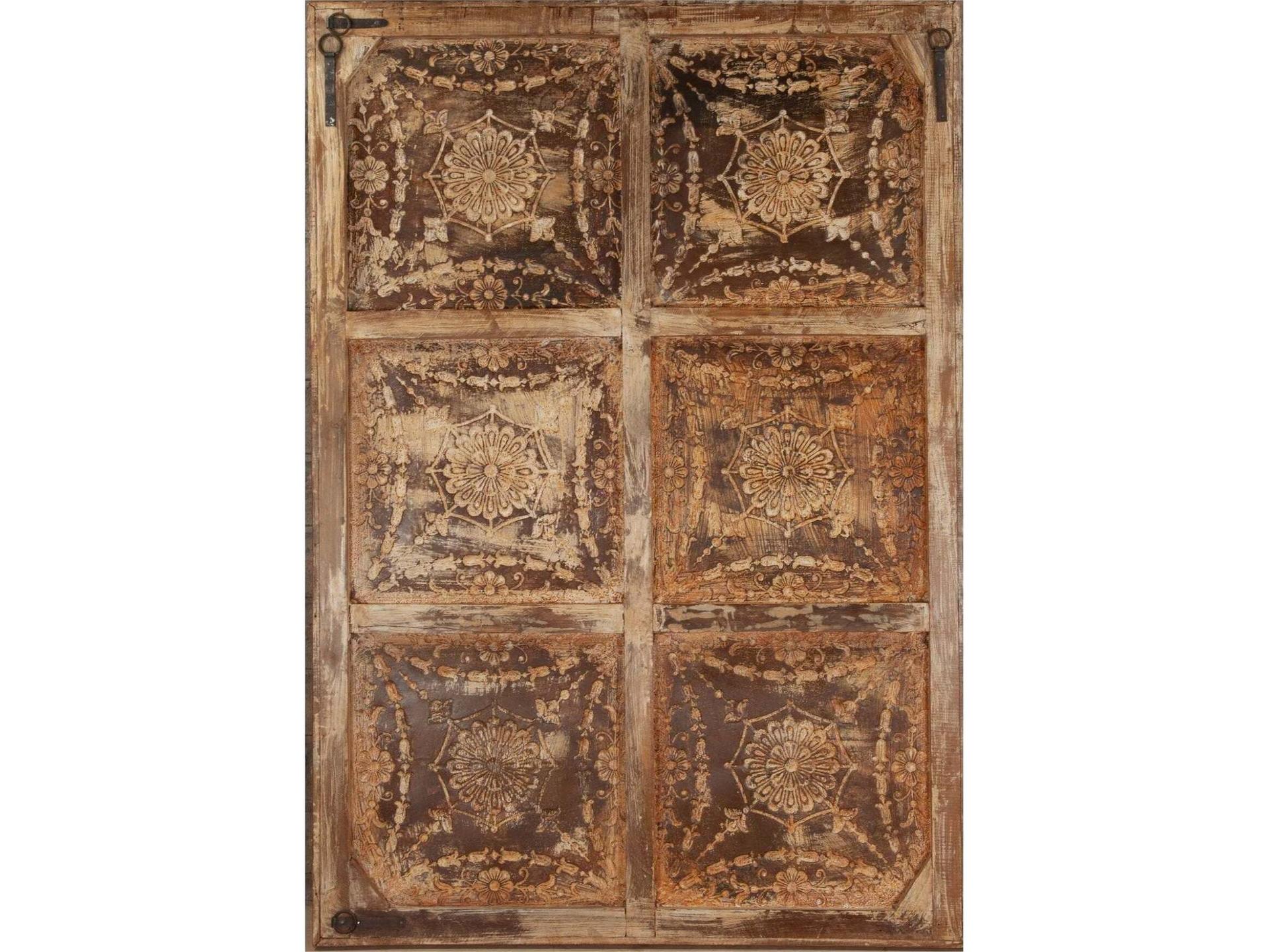 Curio Antique White Wood Wall Art