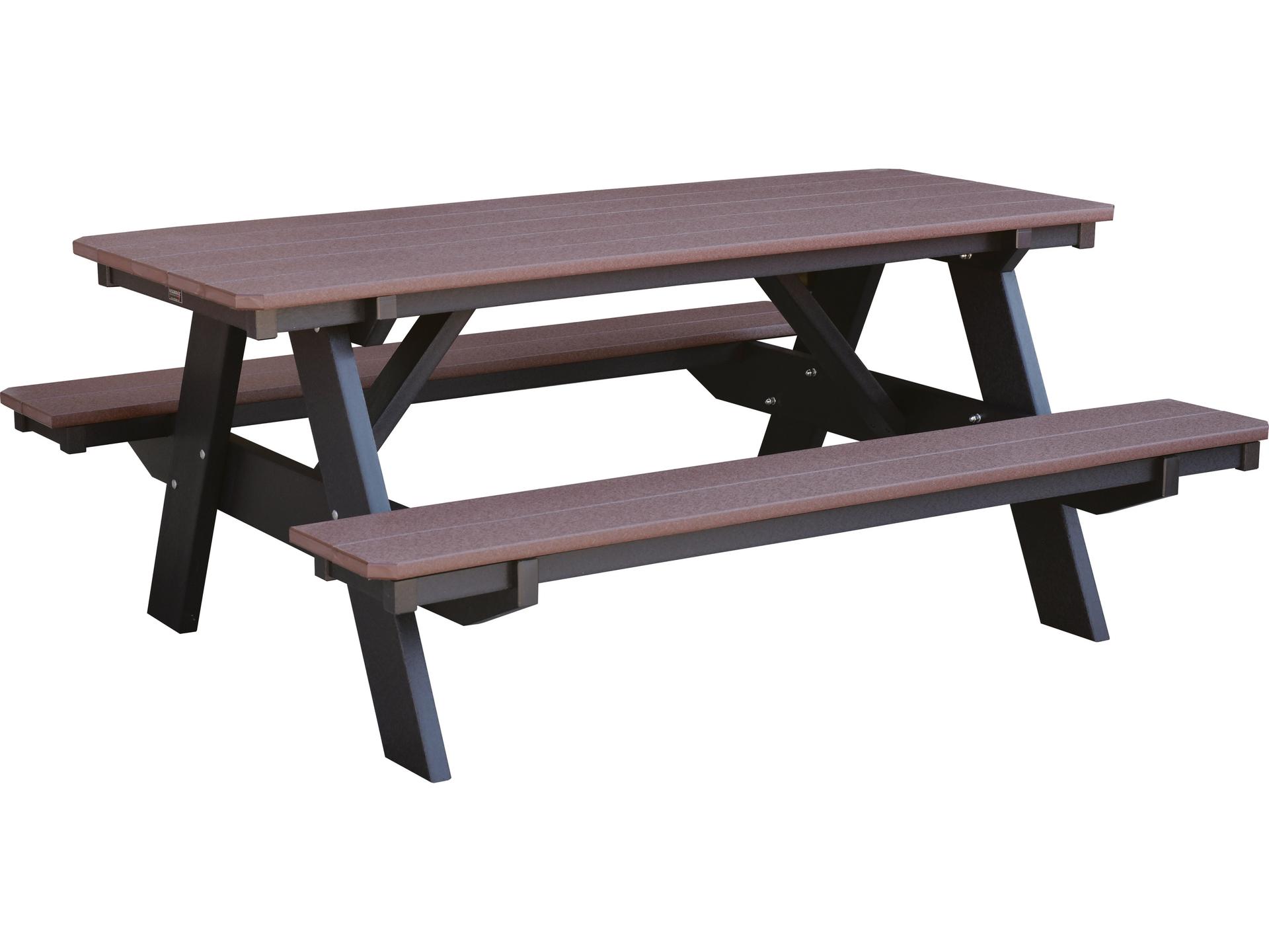 Heritage Recycled Plastic Rectangular Outdoor Picnic Table with Benches