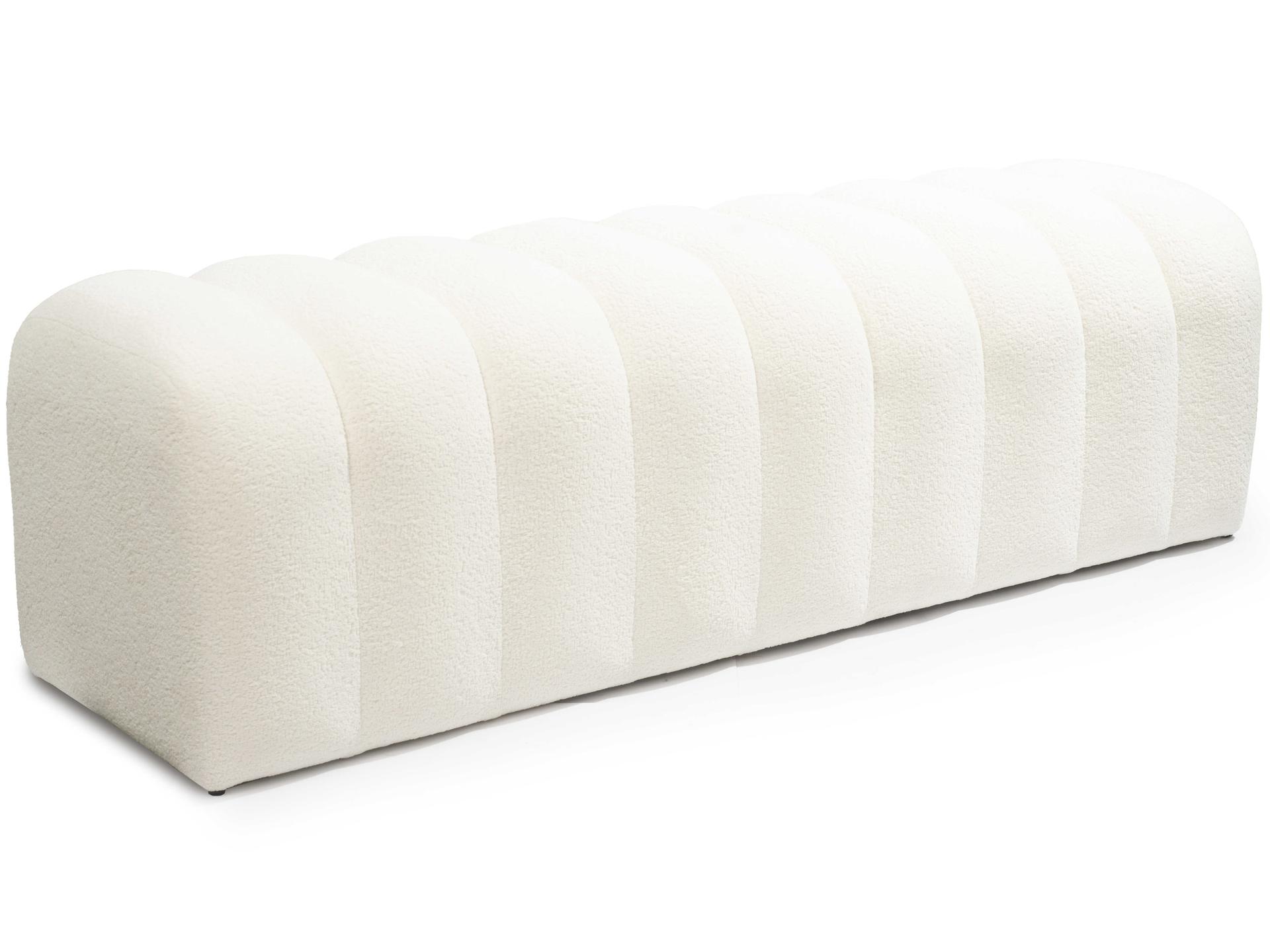 Vertigo White Upholstered Accent Bench